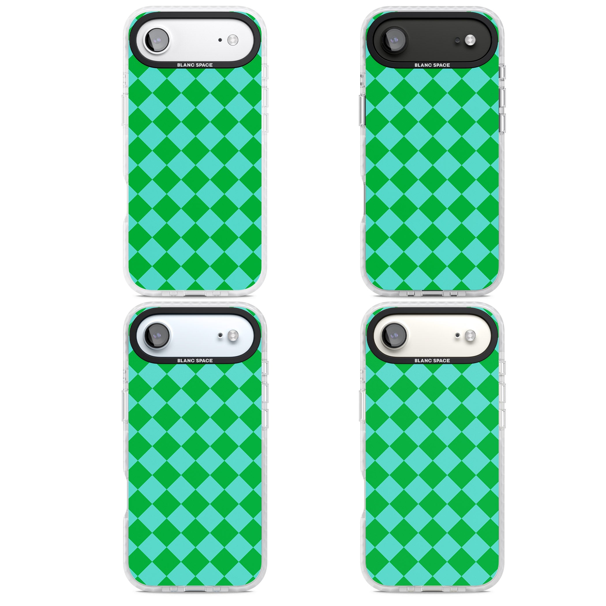 Retro Green Diamond Plaid iPhone 17 Air Impact Pro Clear Phone Case APT Impact Protection