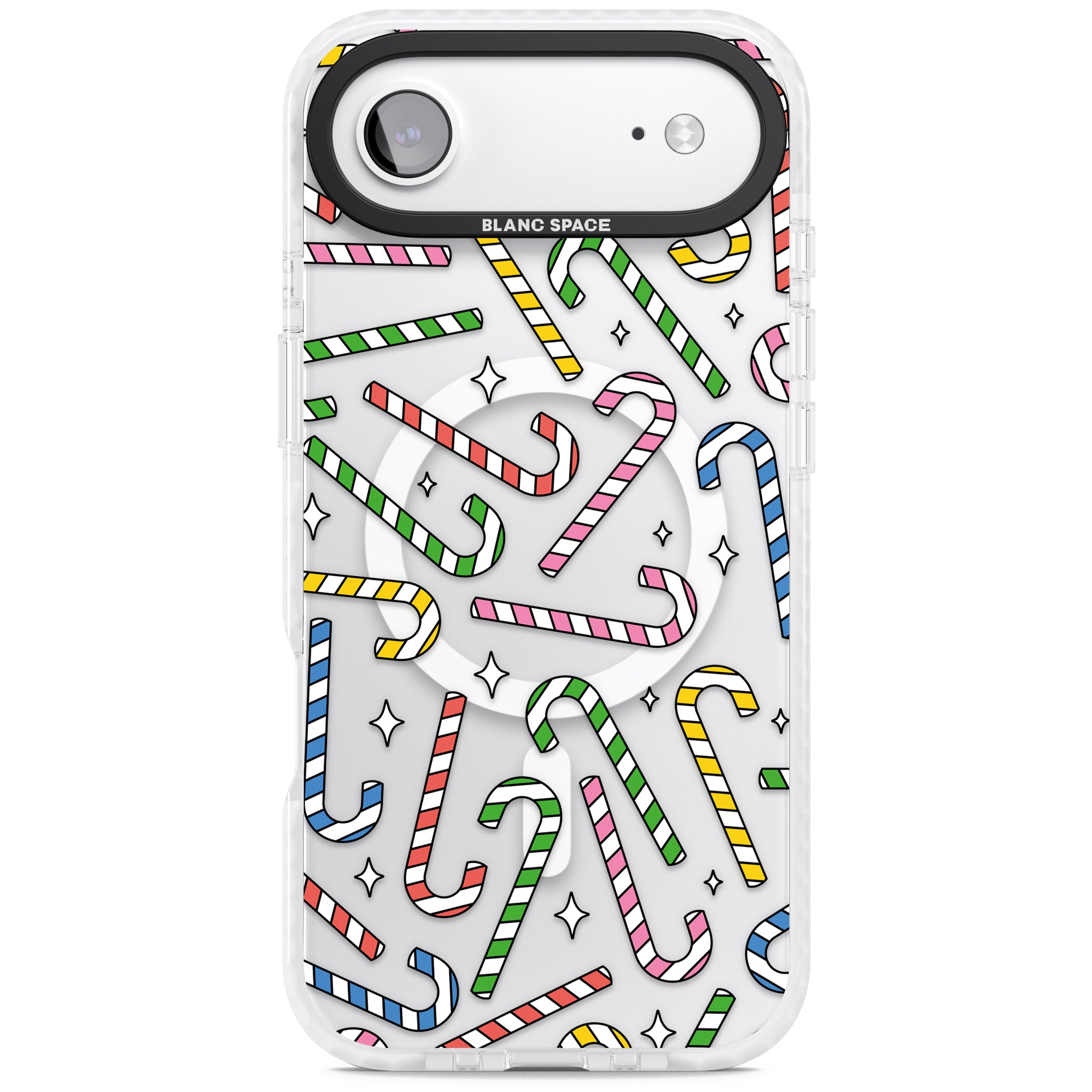 Colourful Stars & Candy Canes iPhone 17 Air Impact Pro Clear Phone Case