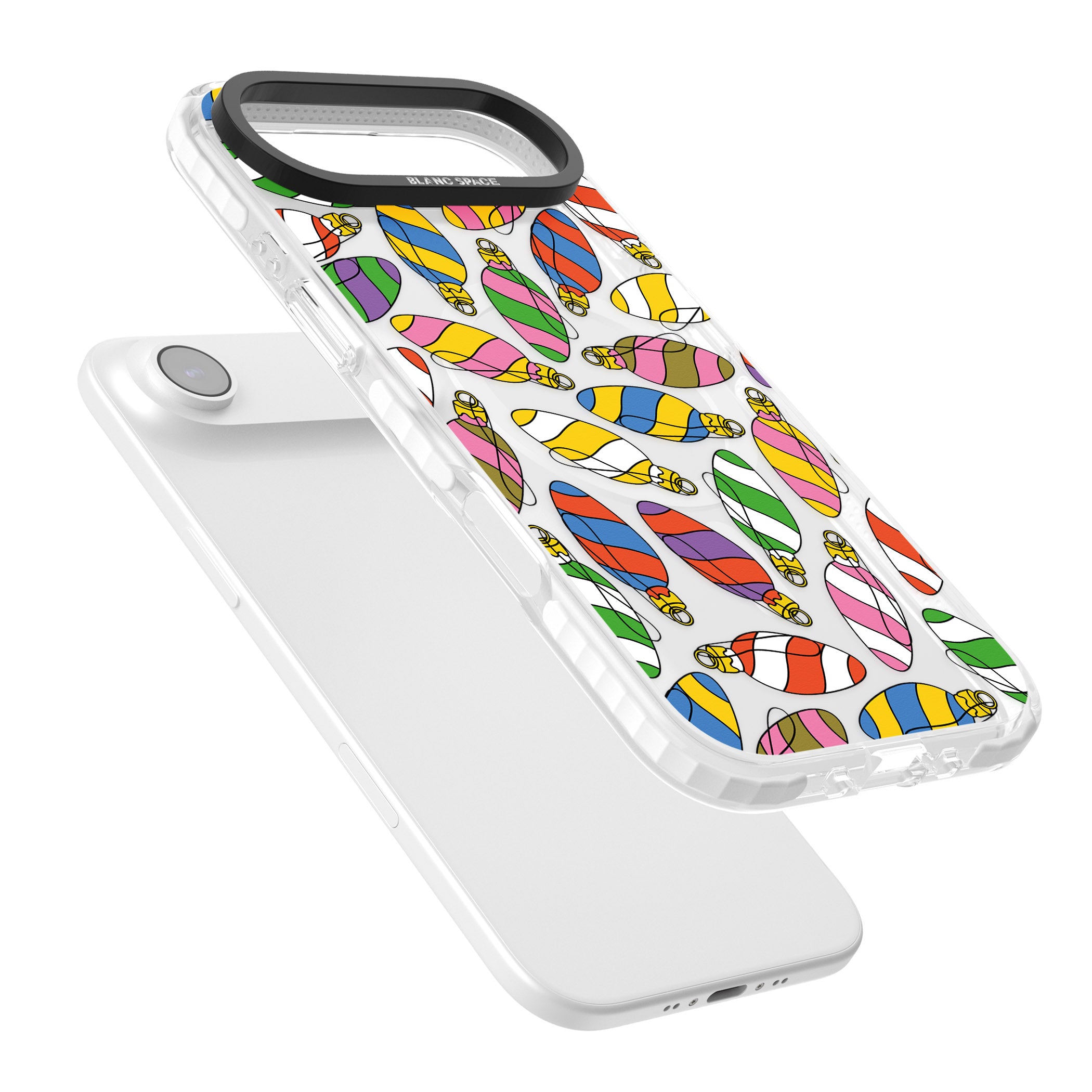 Colourful Holiday Ornaments iPhone 17 Air Impact Pro Clear Phone Case Colours