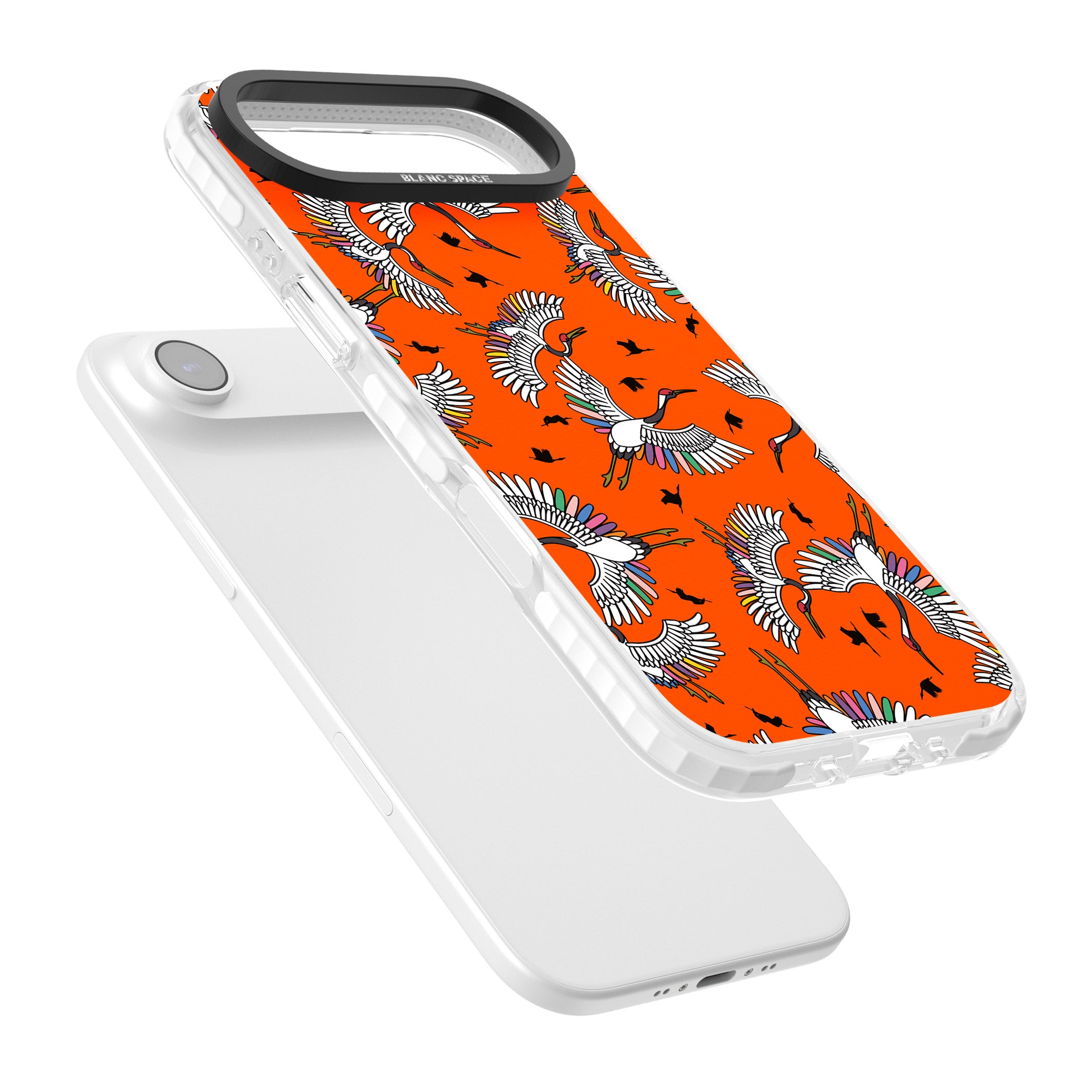Colourful Crane Pattern (Orange) iPhone 17 Air Impact Pro Clear Phone Case Colours