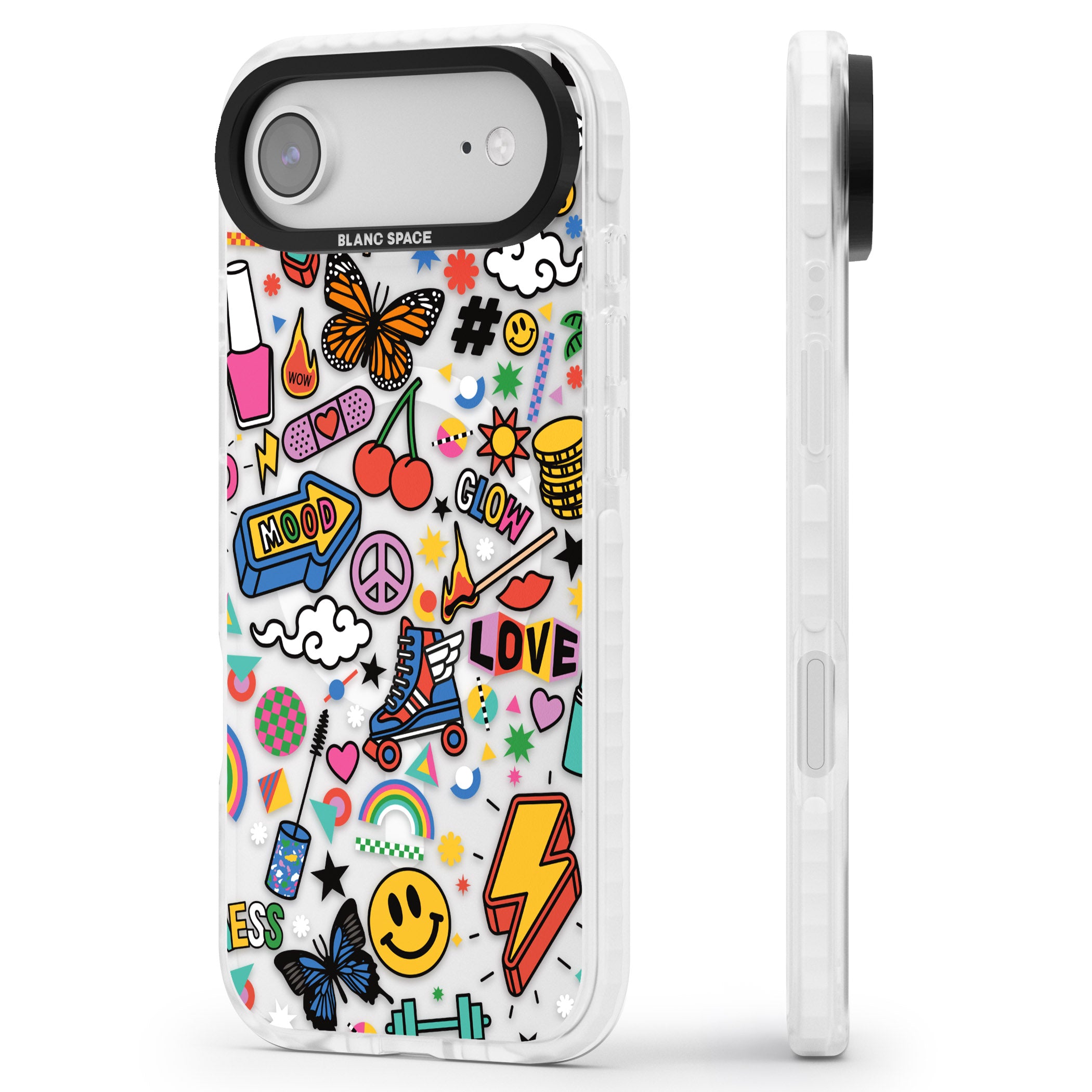 Electric Love iPhone 17 Air Impact Pro Clear Phone Case Side Profile