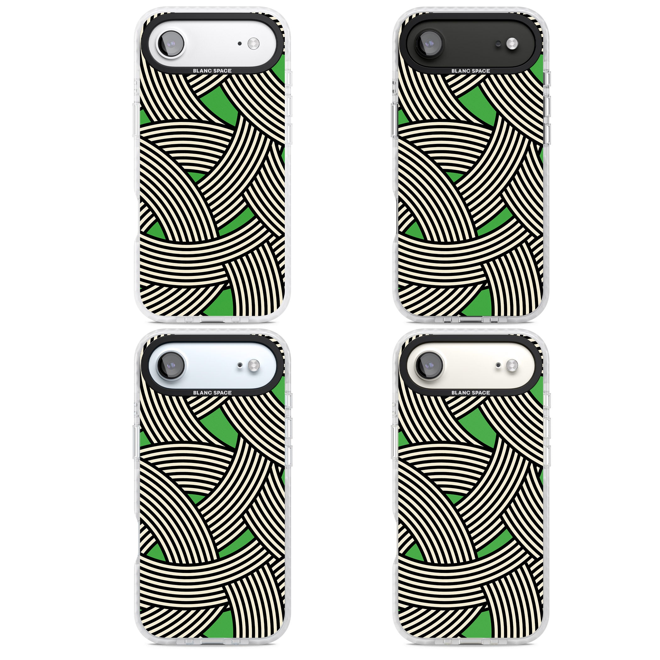 Green Optic Waves iPhone 17 Air Impact Pro Clear Phone Case APT Impact Protection