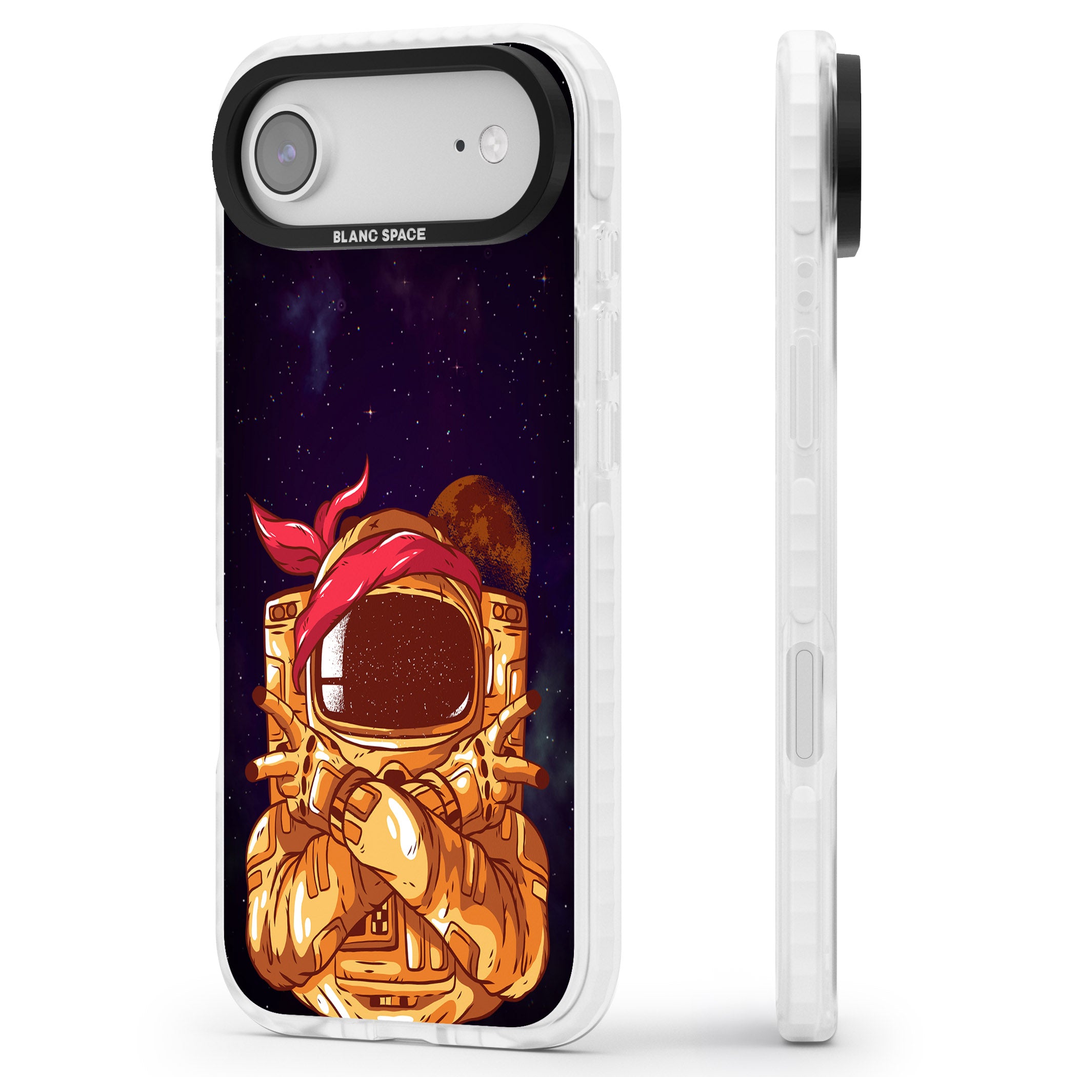 Space Gangster iPhone 17 Air Impact Pro Clear Phone Case Side Profile