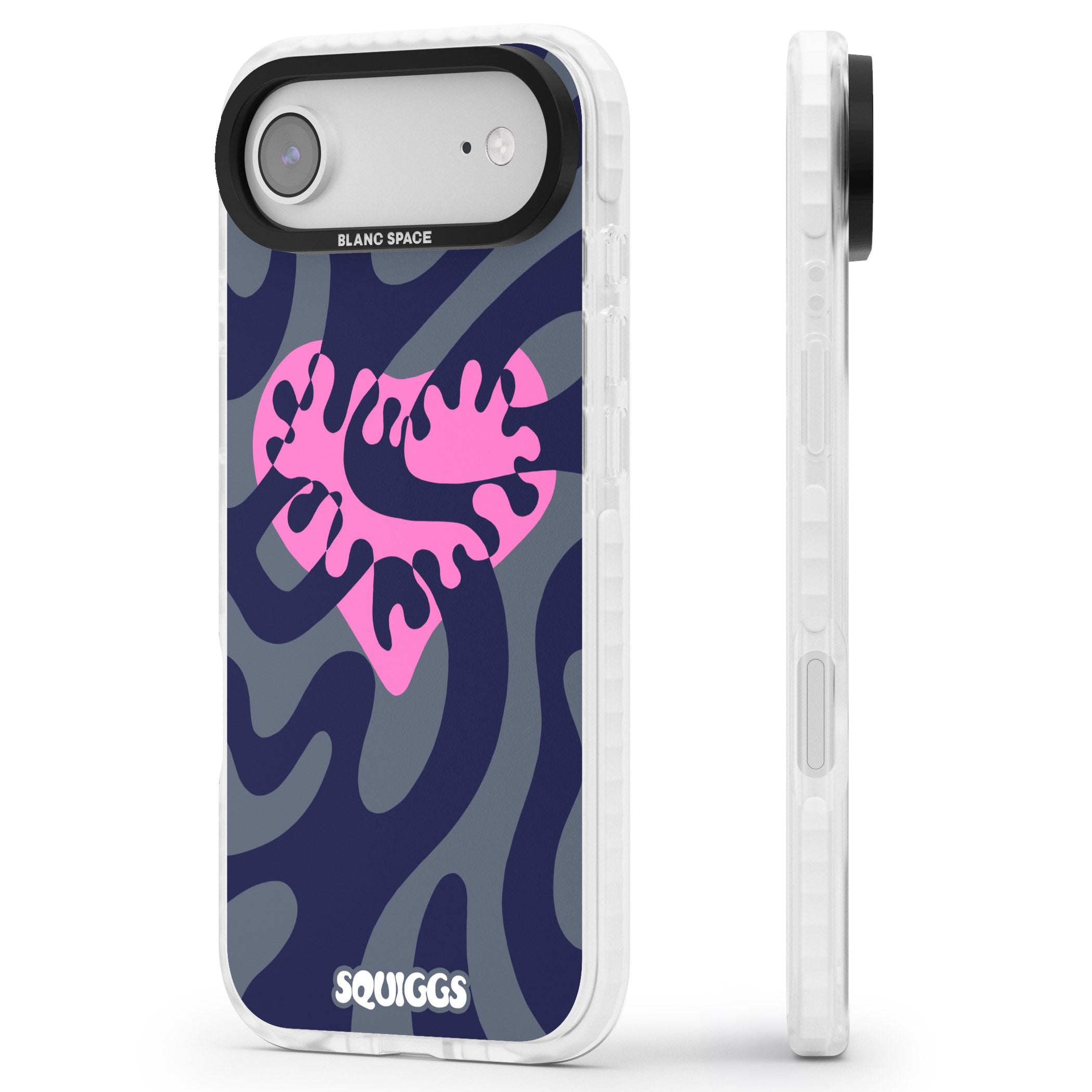 Abstract Heart iPhone 17 Air Impact Pro Clear Phone Case Side Profile