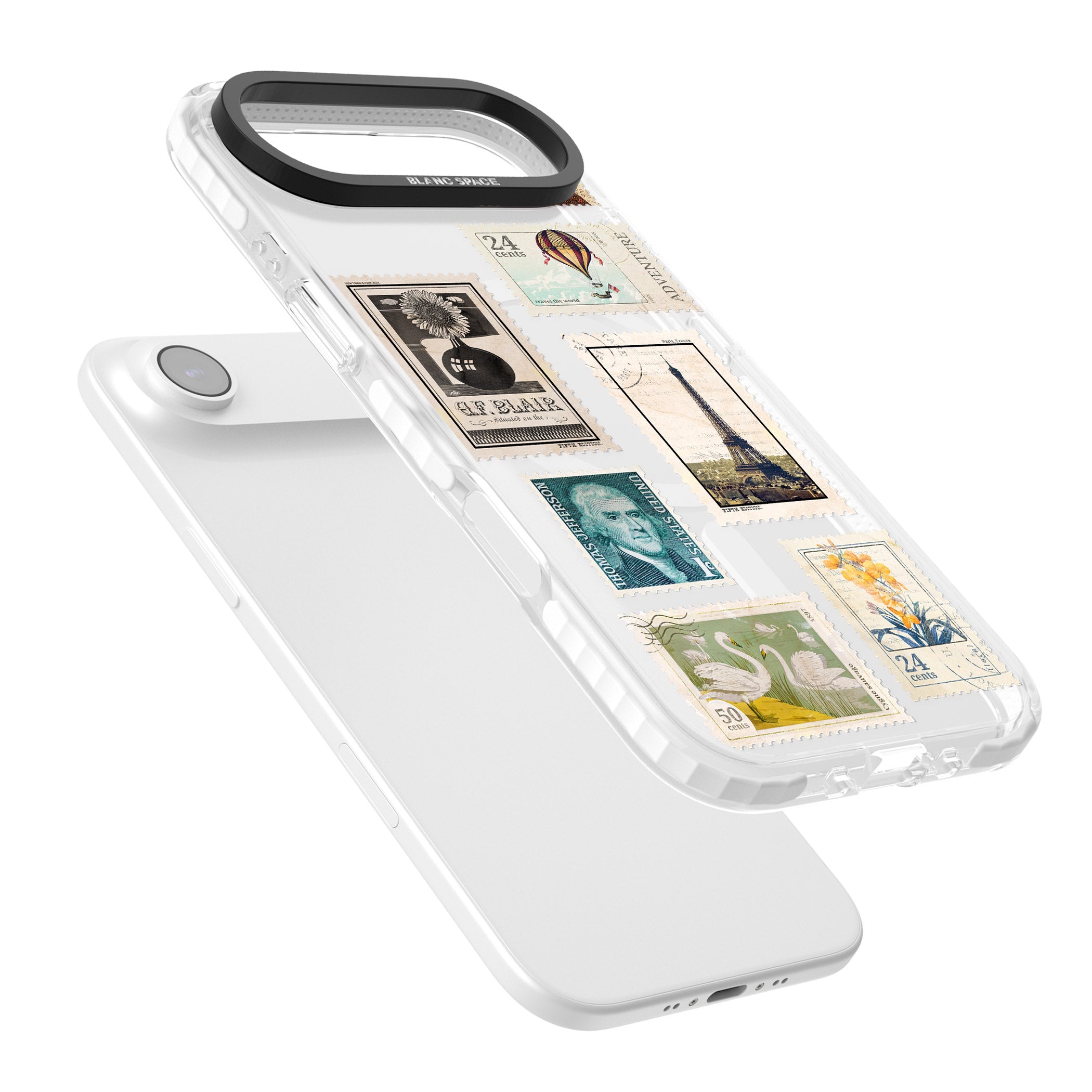 Vintage Stamps iPhone 17 Air Impact Pro Clear Phone Case Colours
