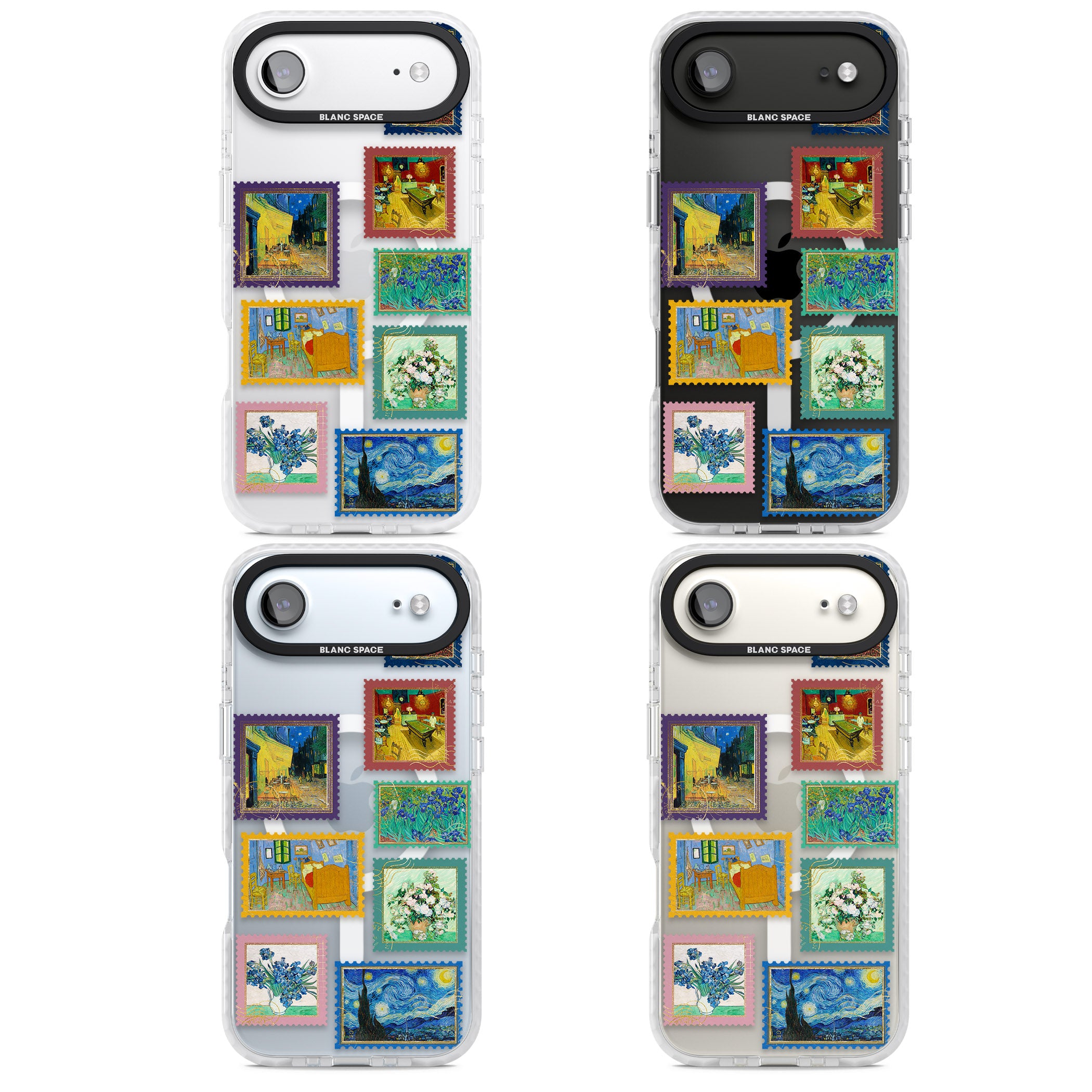 Colourful Vintage Art Stamps iPhone 17 Air Impact Pro Clear Phone Case APT Impact Protection