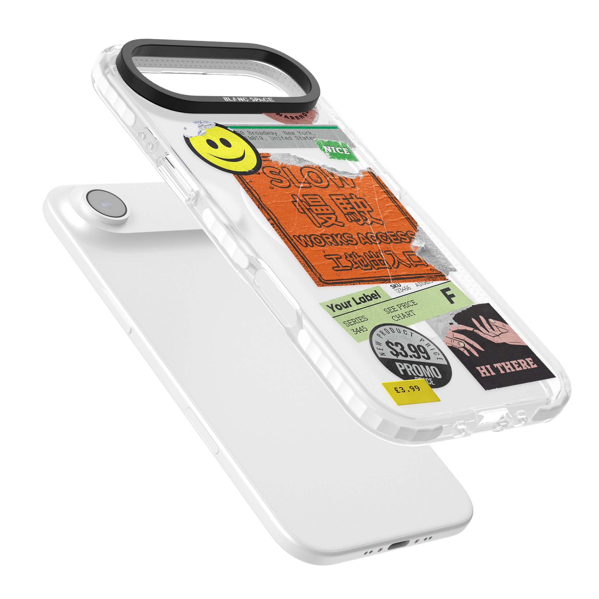 Kanji Signs Sticker Mix iPhone 17 Air Impact Pro Clear Phone Case Colours