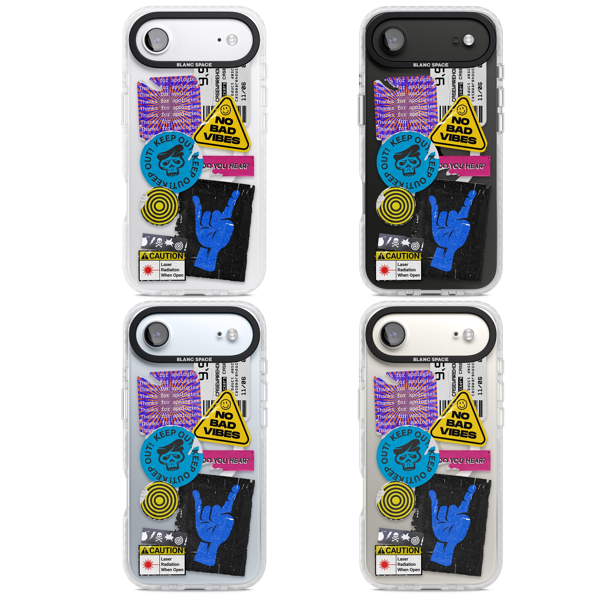 No Bad Vibes Sticker Mix iPhone 17 Air Impact Pro Clear Phone Case APT Impact Protection
