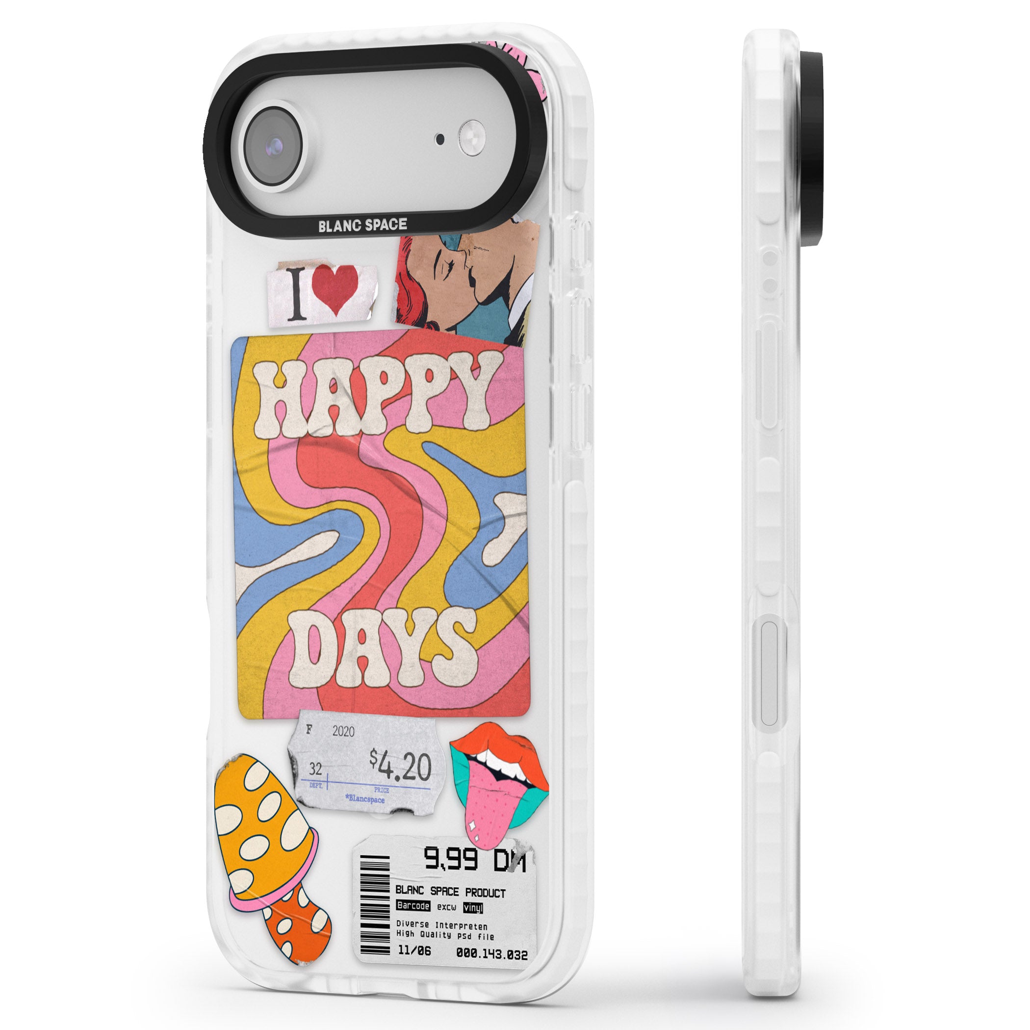 Groovy Trip iPhone 17 Air Impact Pro Clear Phone Case Side Profile