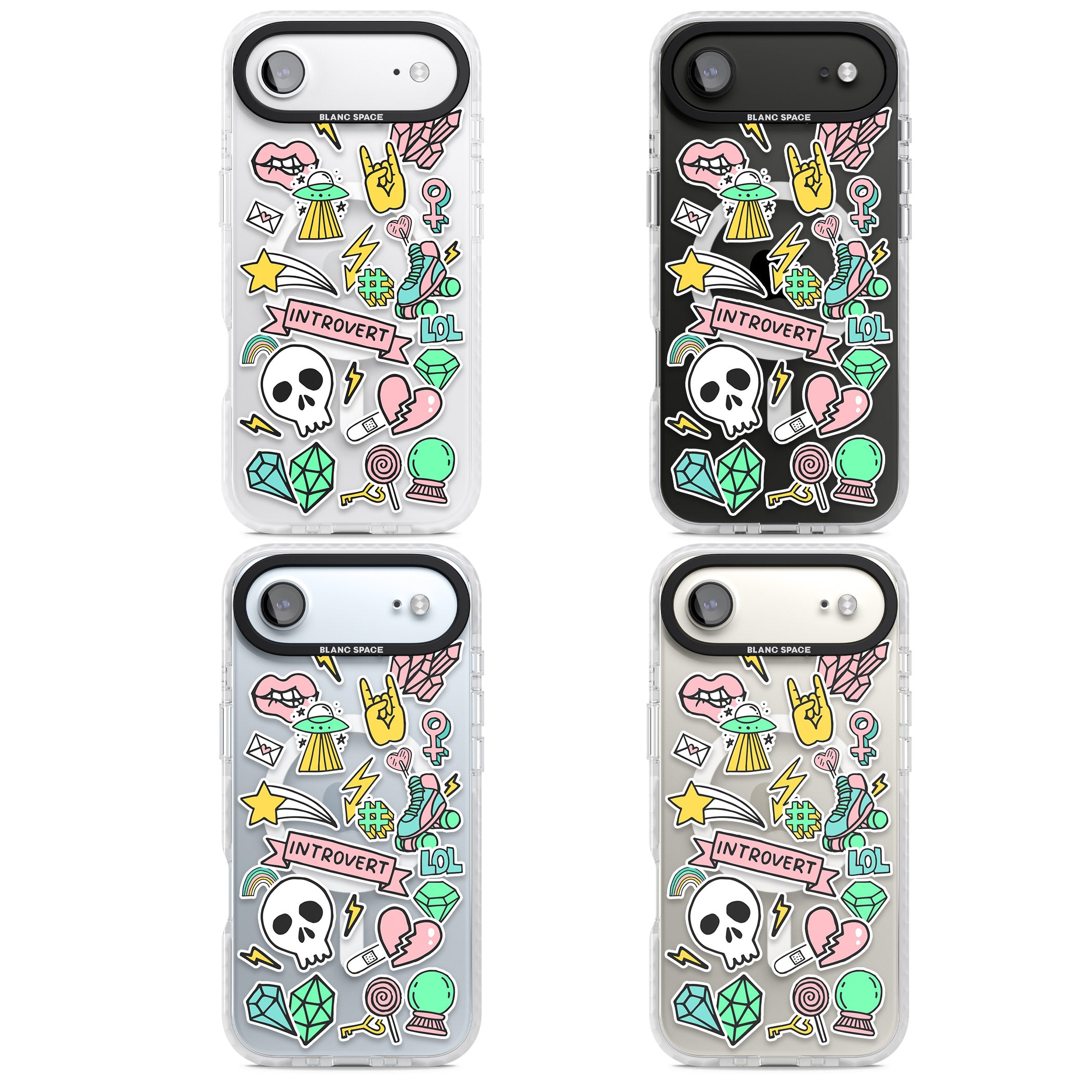 Introvert Sticker iPhone 17 Air Impact Pro Clear Phone Case APT Impact Protection