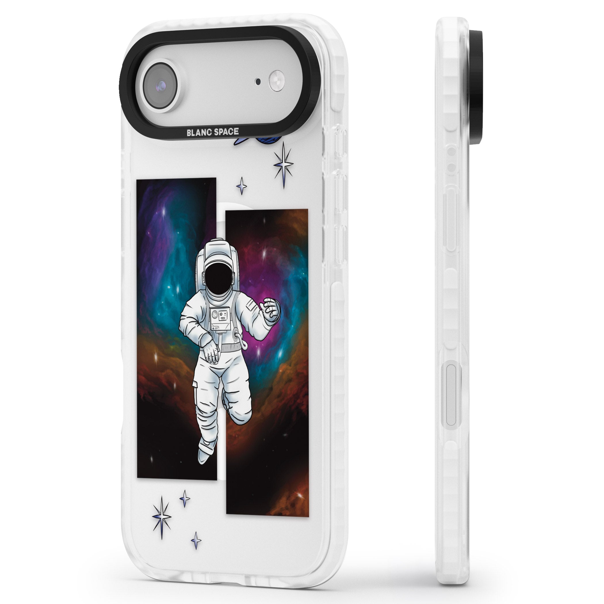 Escape The Nebula iPhone 17 Air Impact Pro Clear Phone Case Side Profile