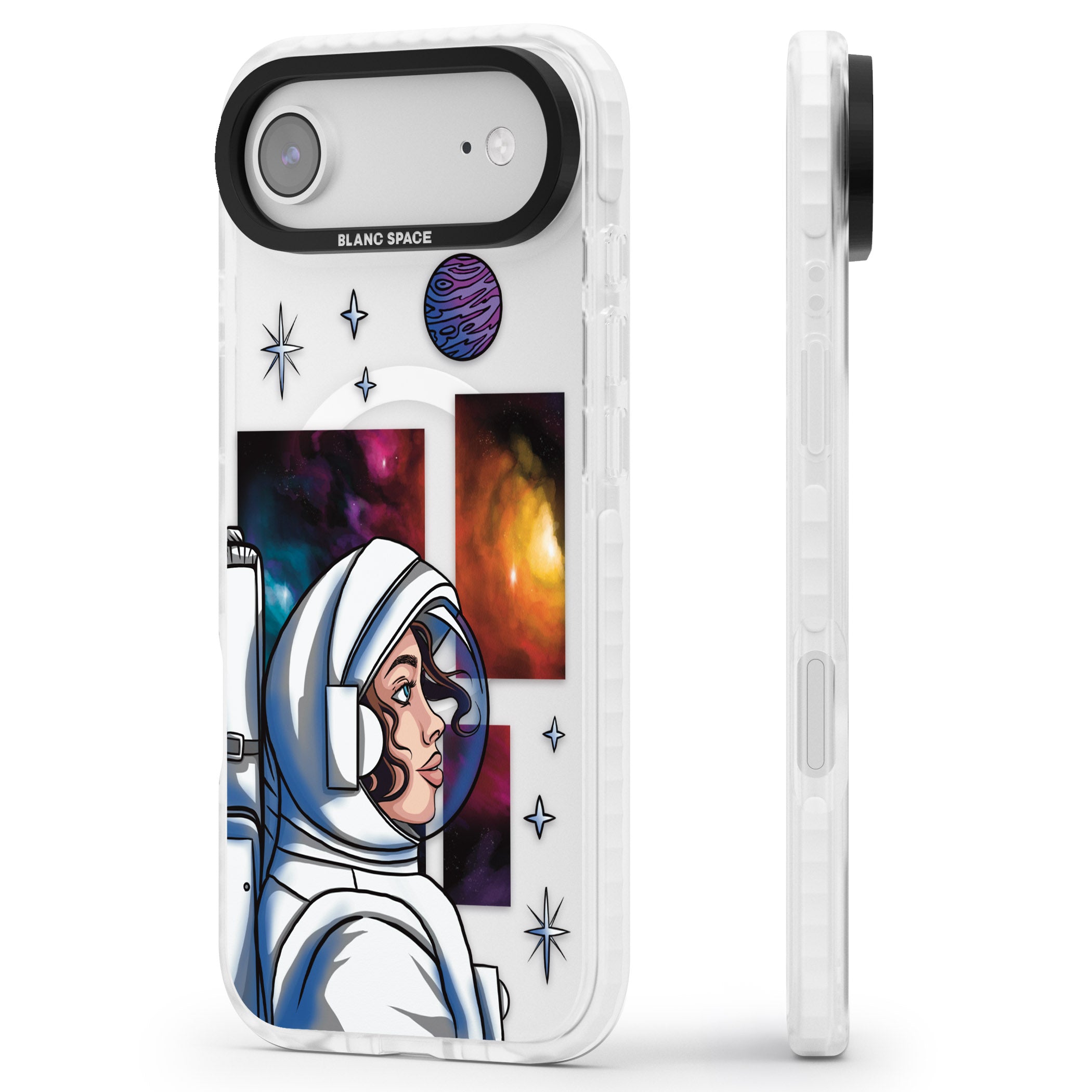 Cosmic Ambition iPhone 17 Air Impact Pro Clear Phone Case Side Profile
