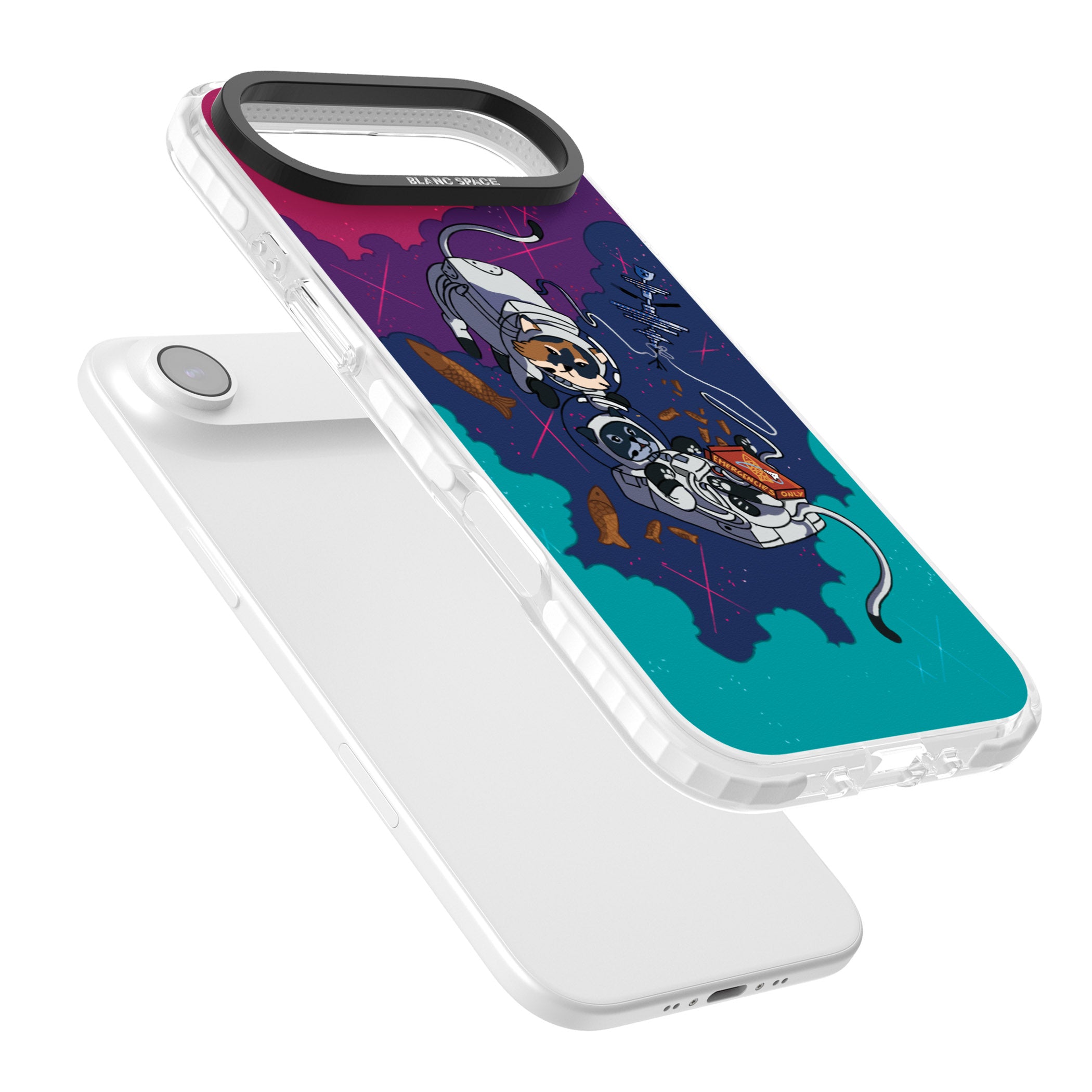 Cats In Space iPhone 17 Air Impact Pro Clear Phone Case Colours