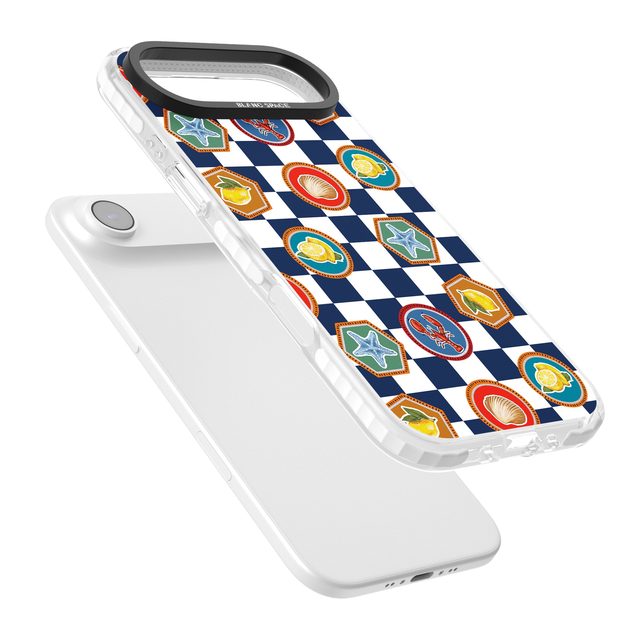 Coastal Check Pattern iPhone 17 Air Impact Pro Clear Phone Case Colours