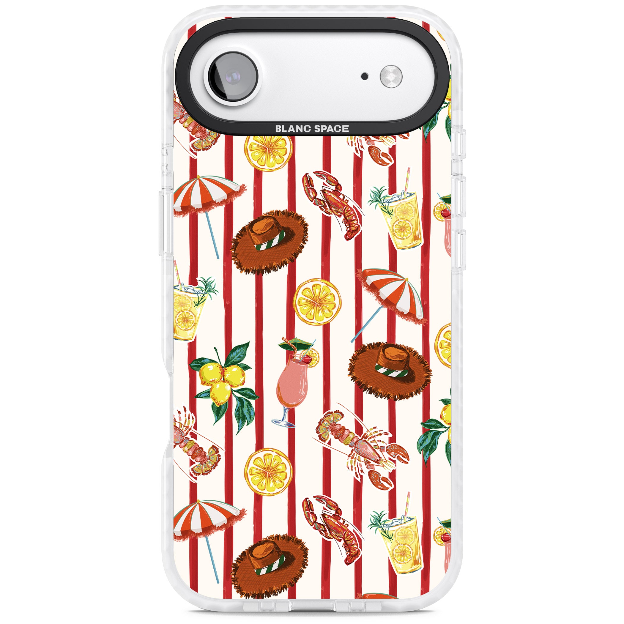 Italian Beach Pattern iPhone 17 Air Impact Pro Clear Phone Case