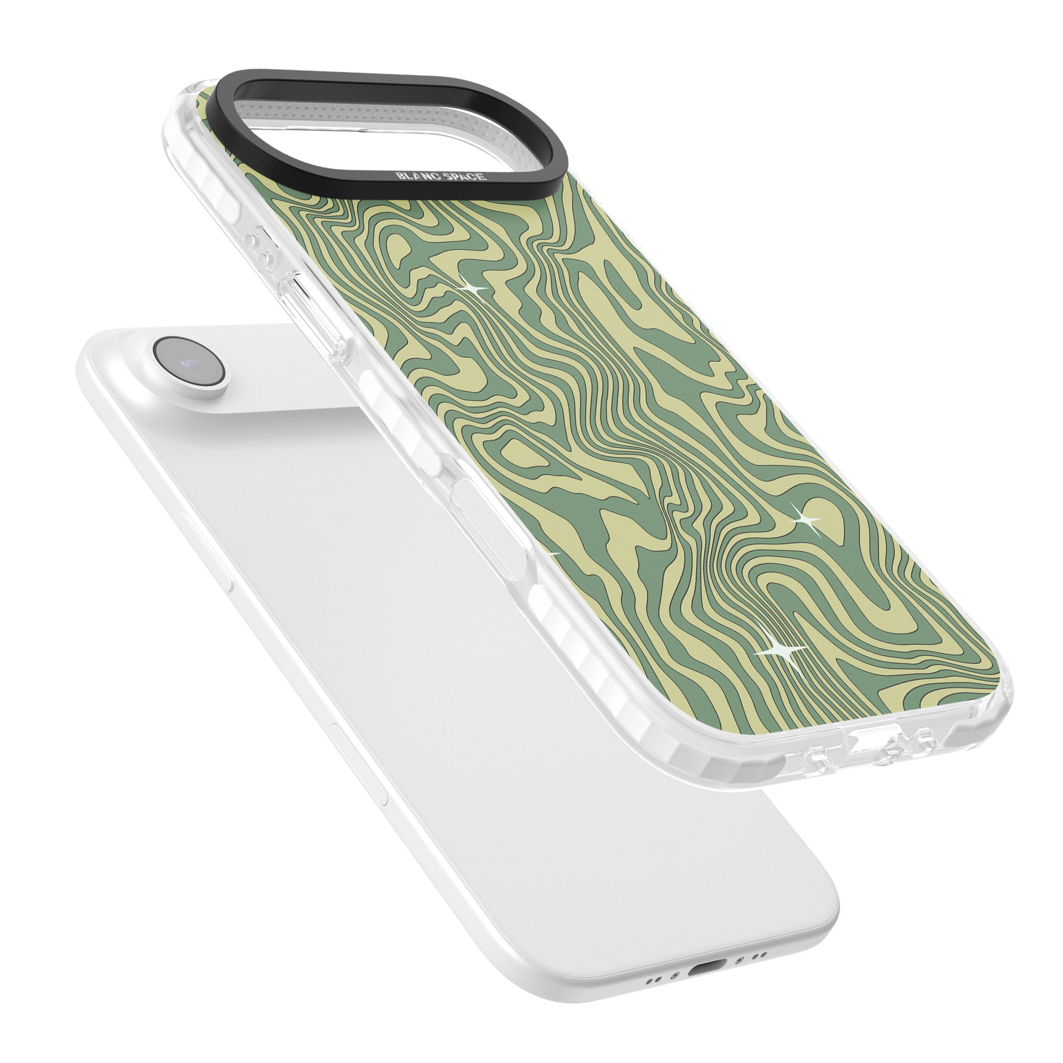 Green Abstract Wave iPhone 17 Air Impact Pro Clear Phone Case Colours