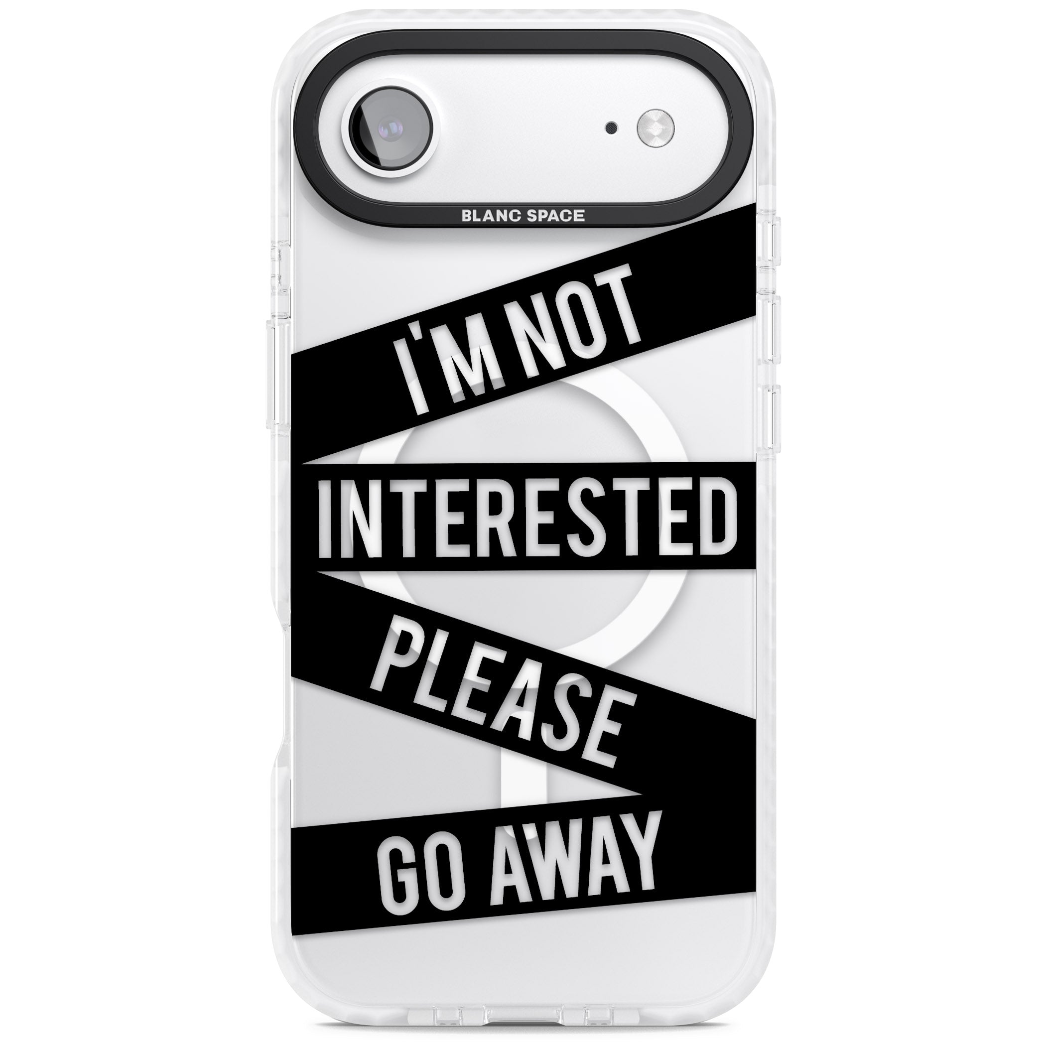 Not Interested Warning iPhone 17 Air Impact Pro Clear Phone Case