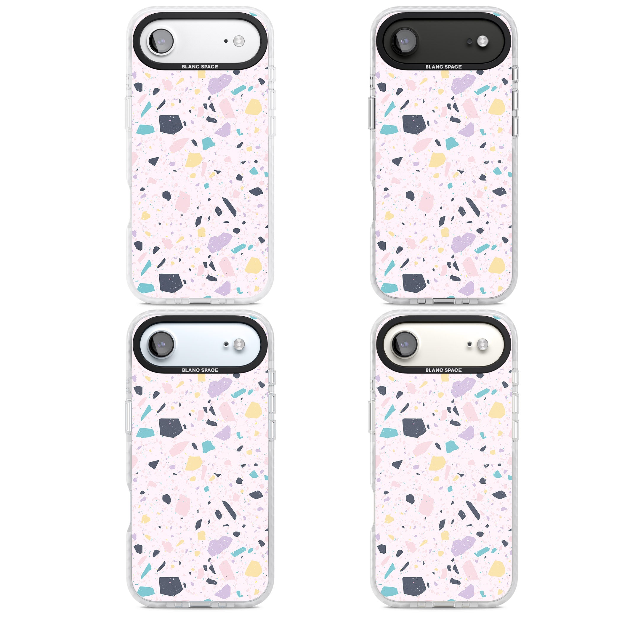 Pink, Purple & Turquoise Terrazzo Pattern iPhone 17 Air Impact Pro Clear Phone Case APT Impact Protection