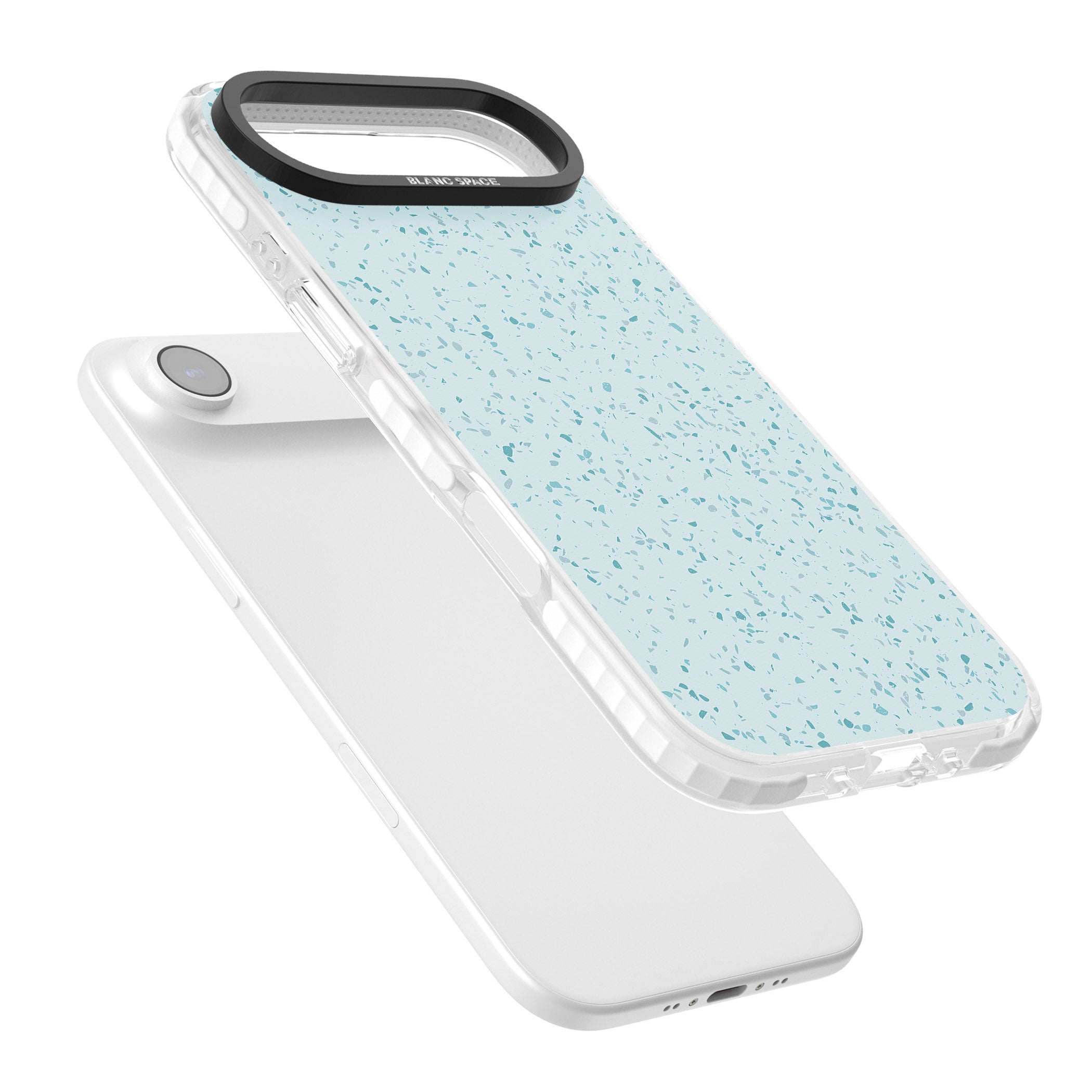 Light Blue Terrazzo Pattern iPhone 17 Air Impact Pro Clear Phone Case Colours