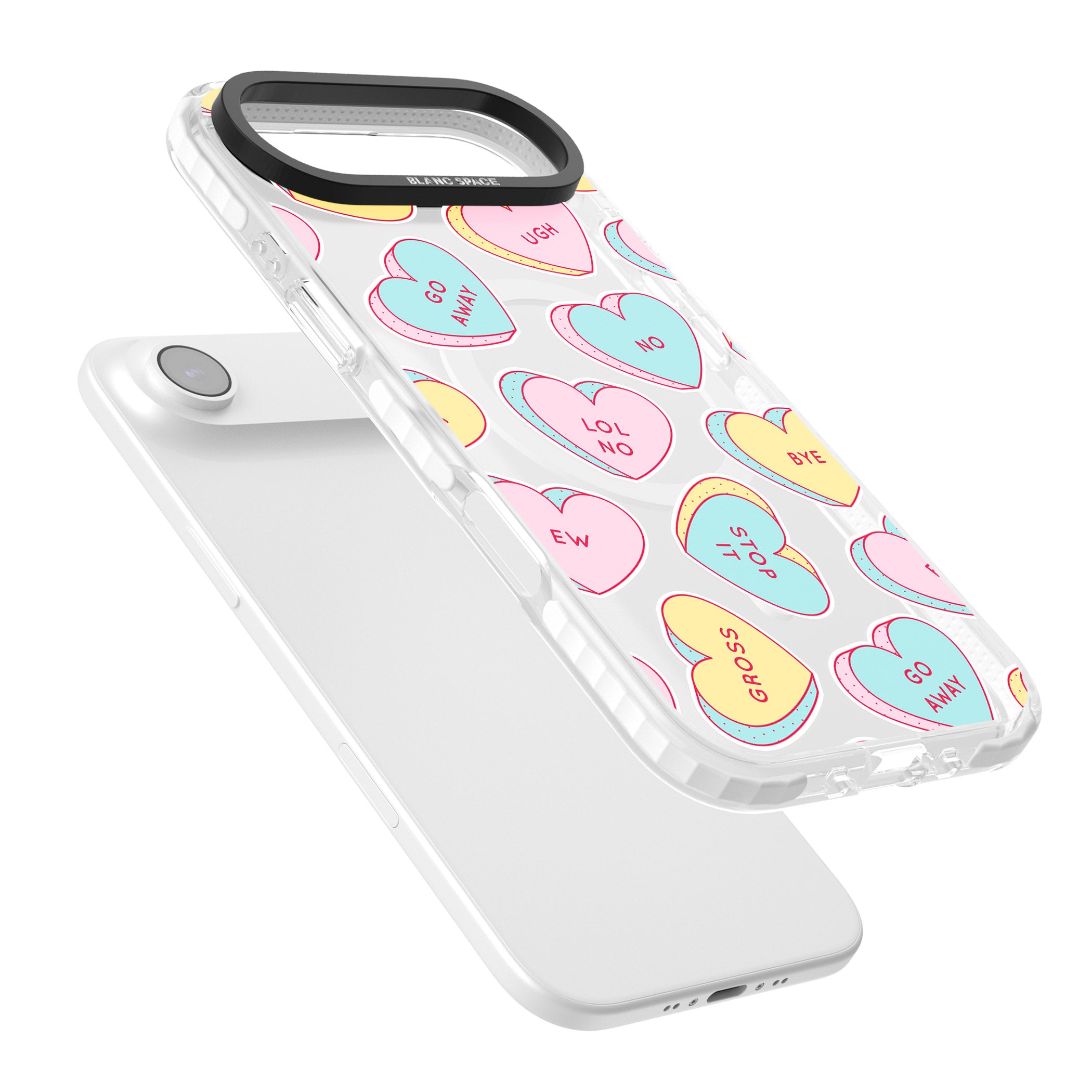 Sarcastic Love Hearts iPhone 17 Air Impact Pro Clear Phone Case Colours