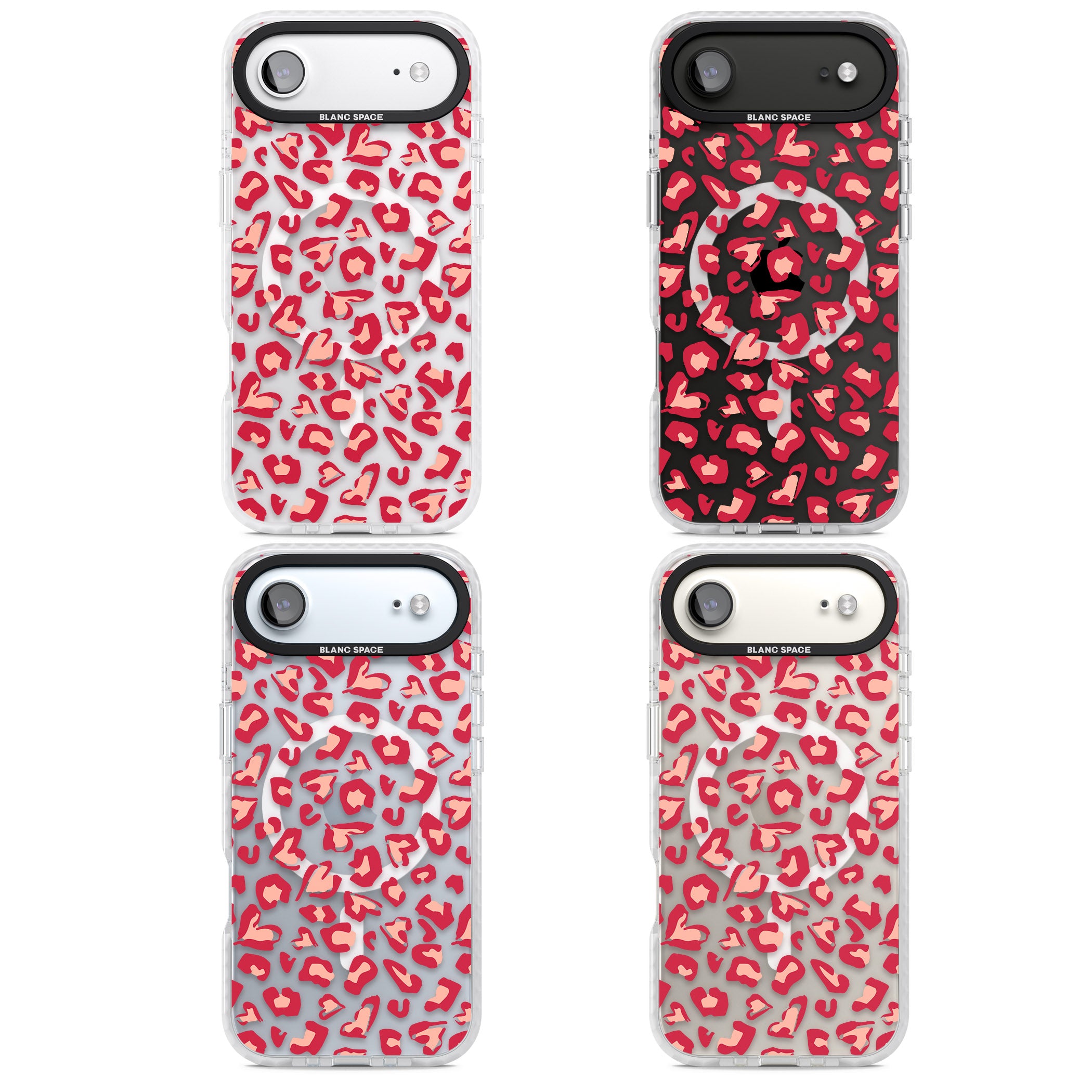 Heart Leopard Print iPhone 17 Air Impact Pro Clear Phone Case APT Impact Protection