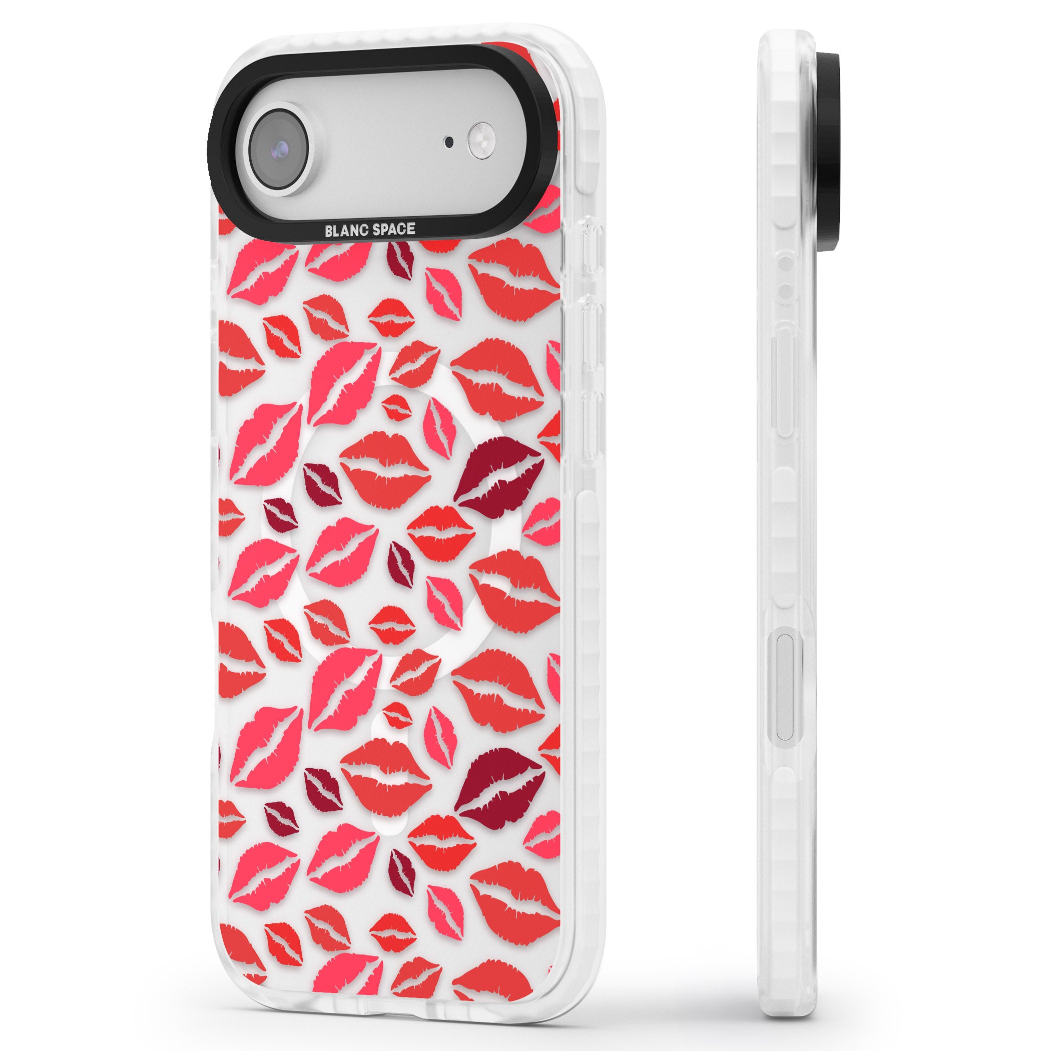 Lips Pattern iPhone 17 Air Impact Pro Clear Phone Case Side Profile