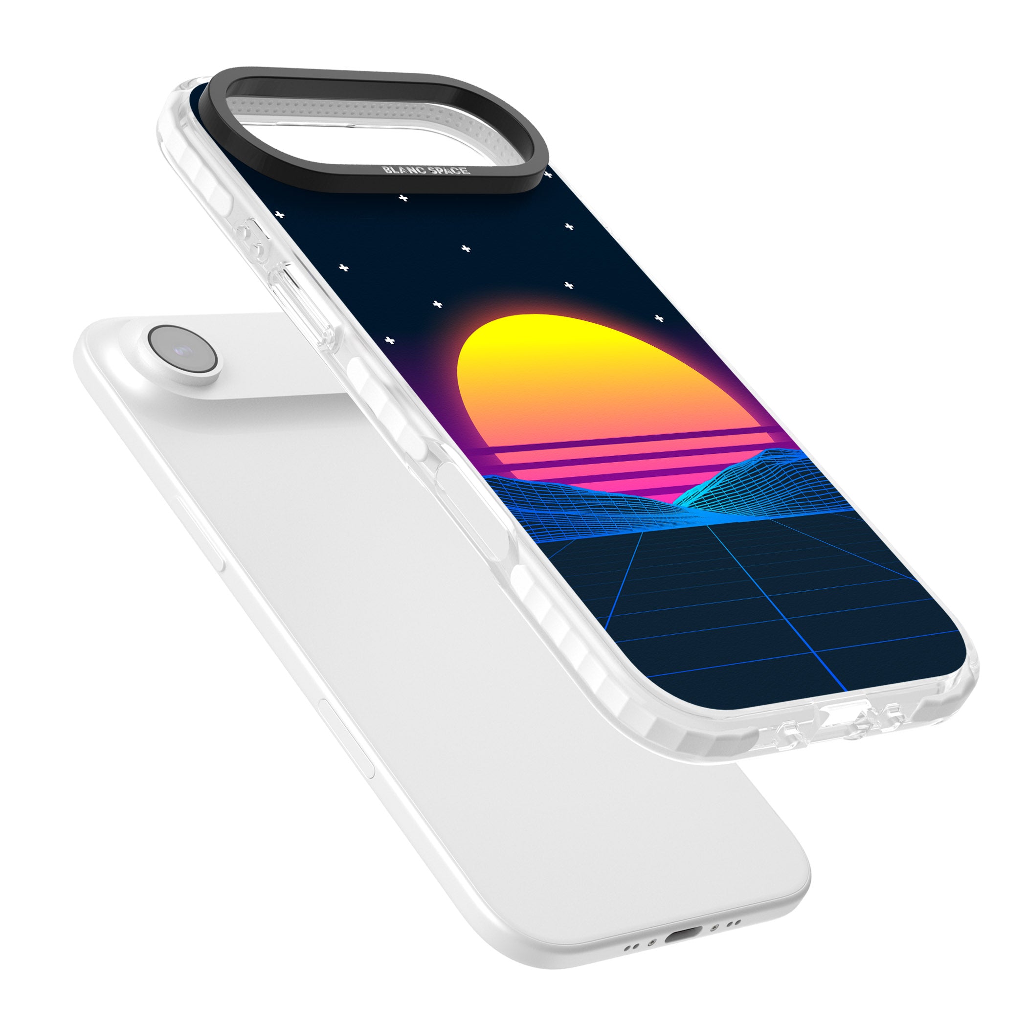 Retro Sunset Vaporwave iPhone 17 Air Impact Pro Clear Phone Case Colours