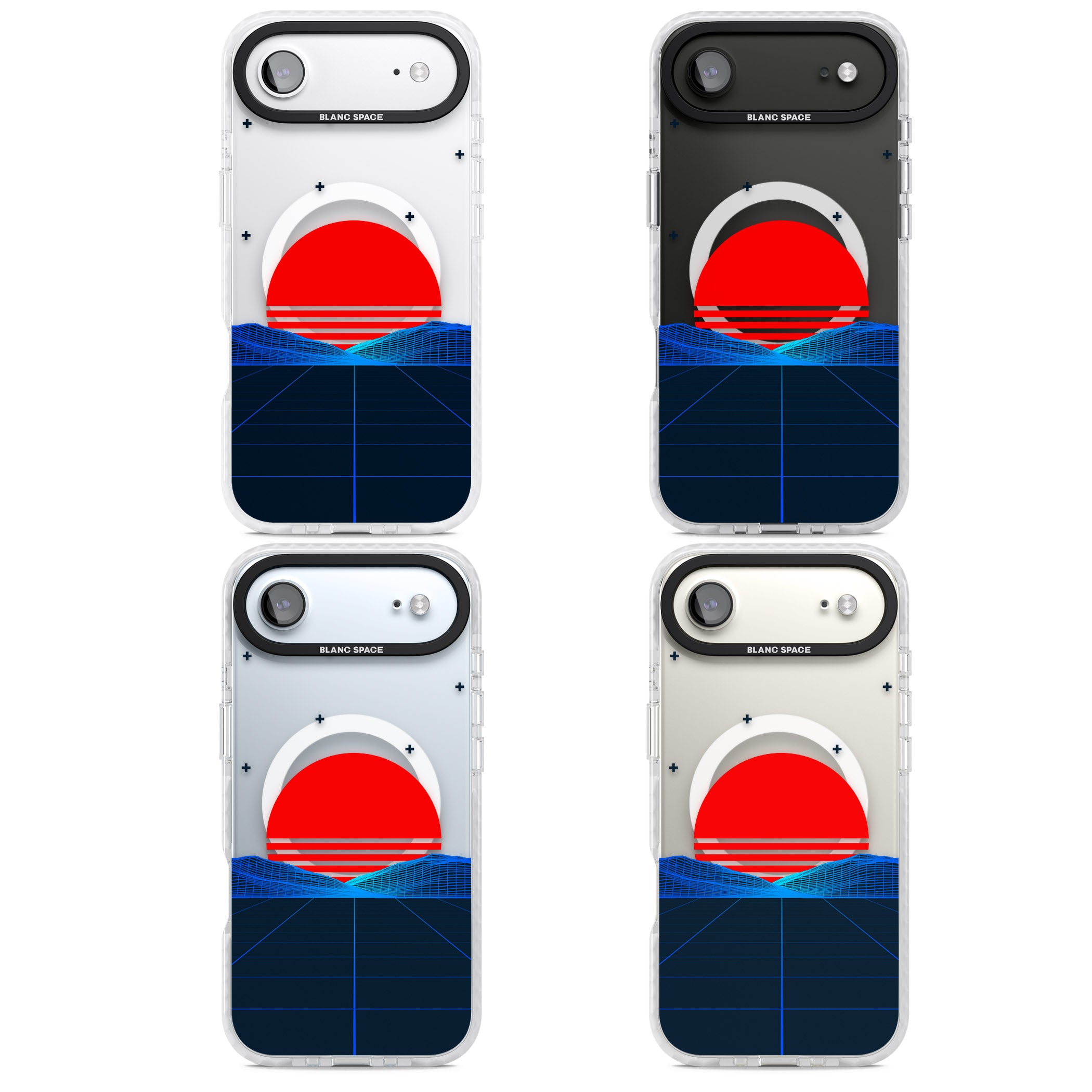 Japanese Sunset Vaporwave iPhone 17 Air Impact Pro Clear Phone Case APT Impact Protection