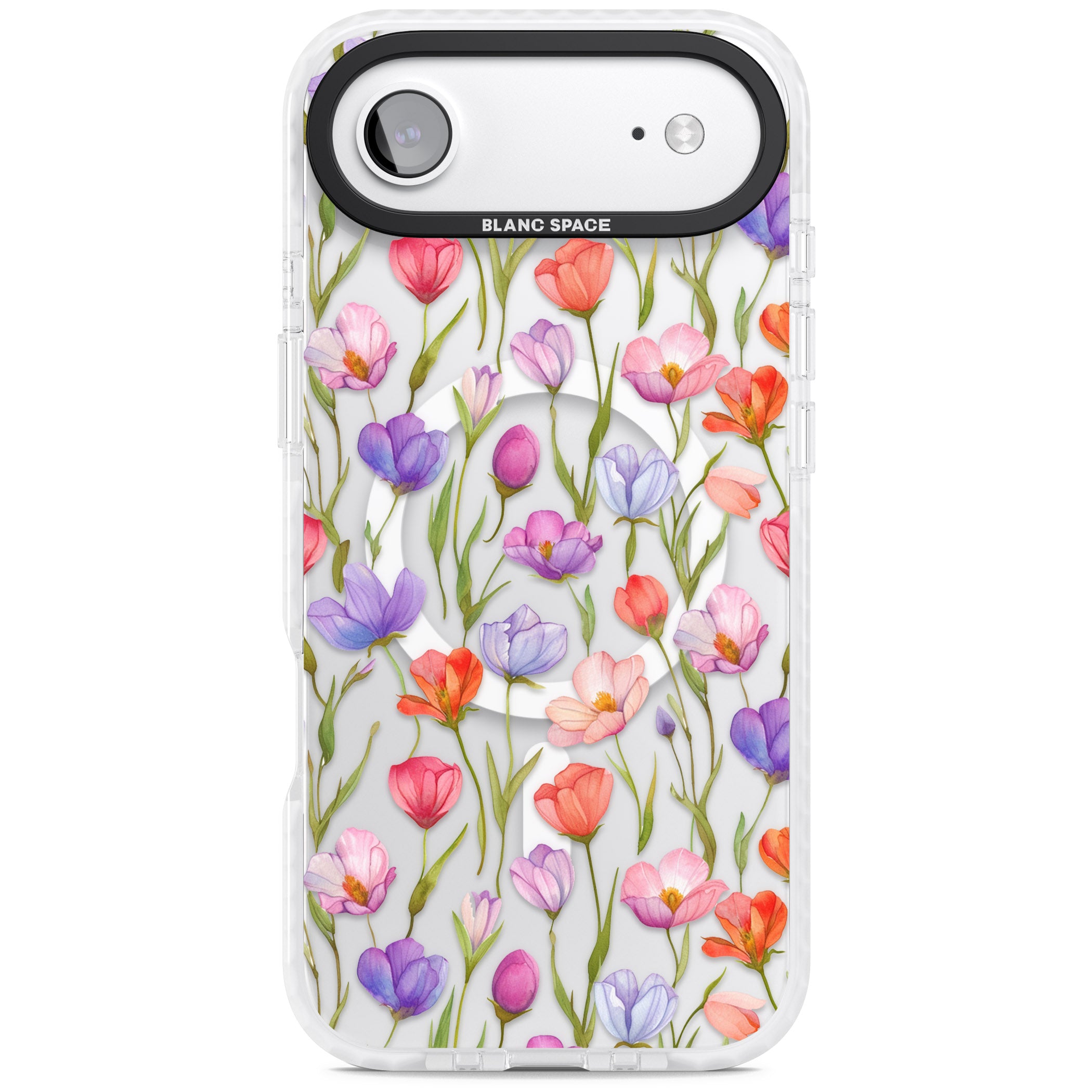 Red, Pink & Purple Flowers iPhone 17 Air Impact Pro Clear Phone Case