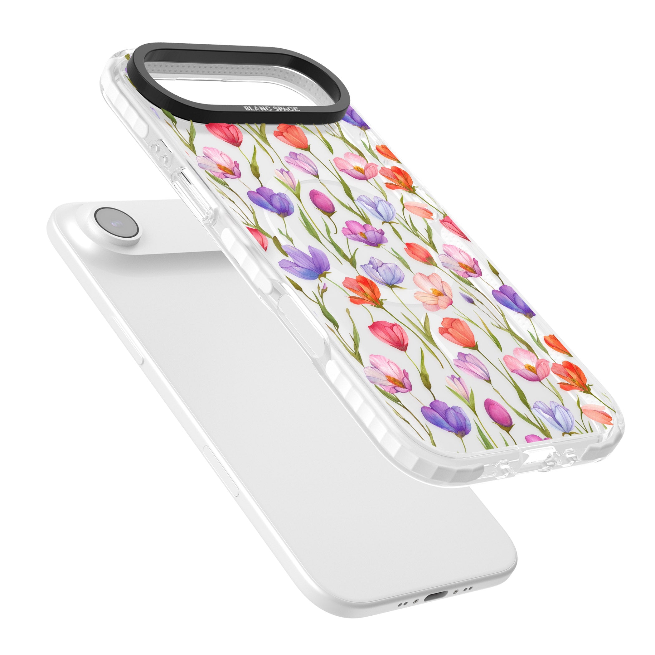Red, Pink & Purple Flowers iPhone 17 Air Impact Pro Clear Phone Case Colours