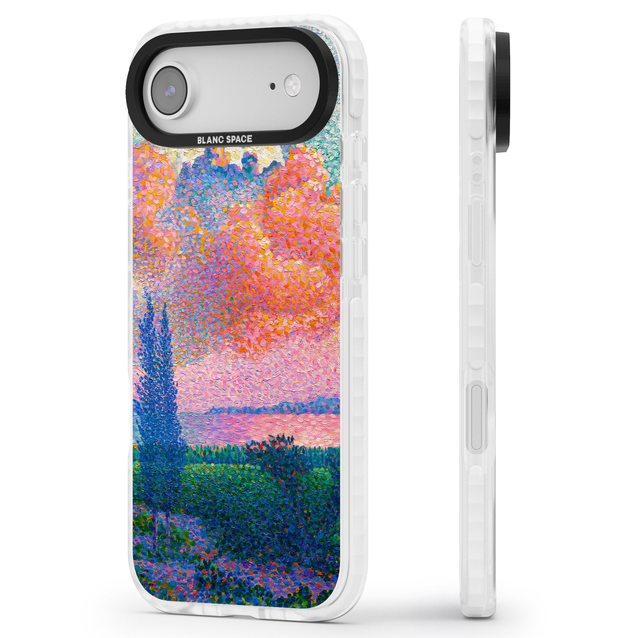 The Pink Cloud iPhone 17 Air Impact Pro Clear Phone Case Side Profile