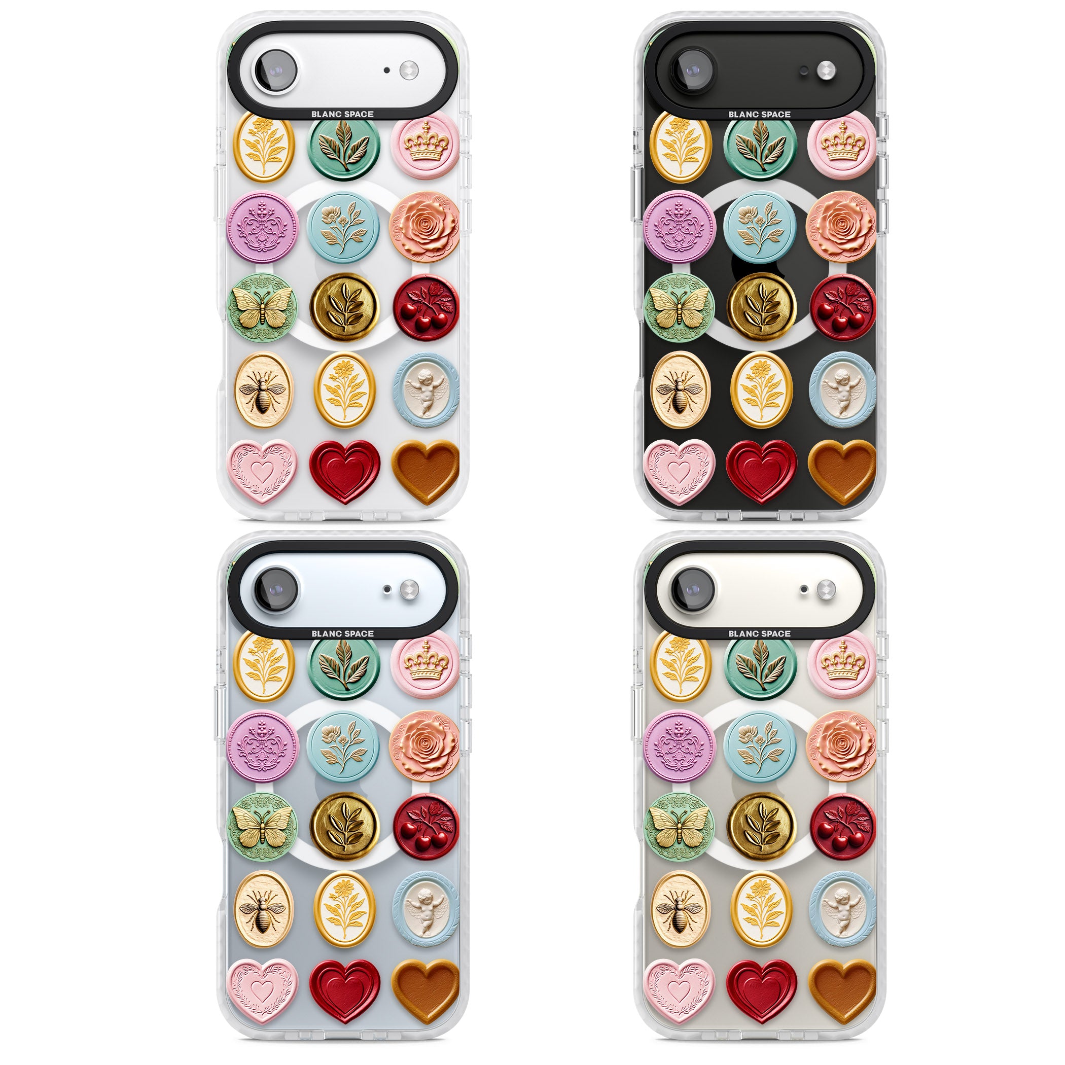 Vintage Wax Seal Pattern iPhone 17 Air Impact Pro Clear Phone Case APT Impact Protection