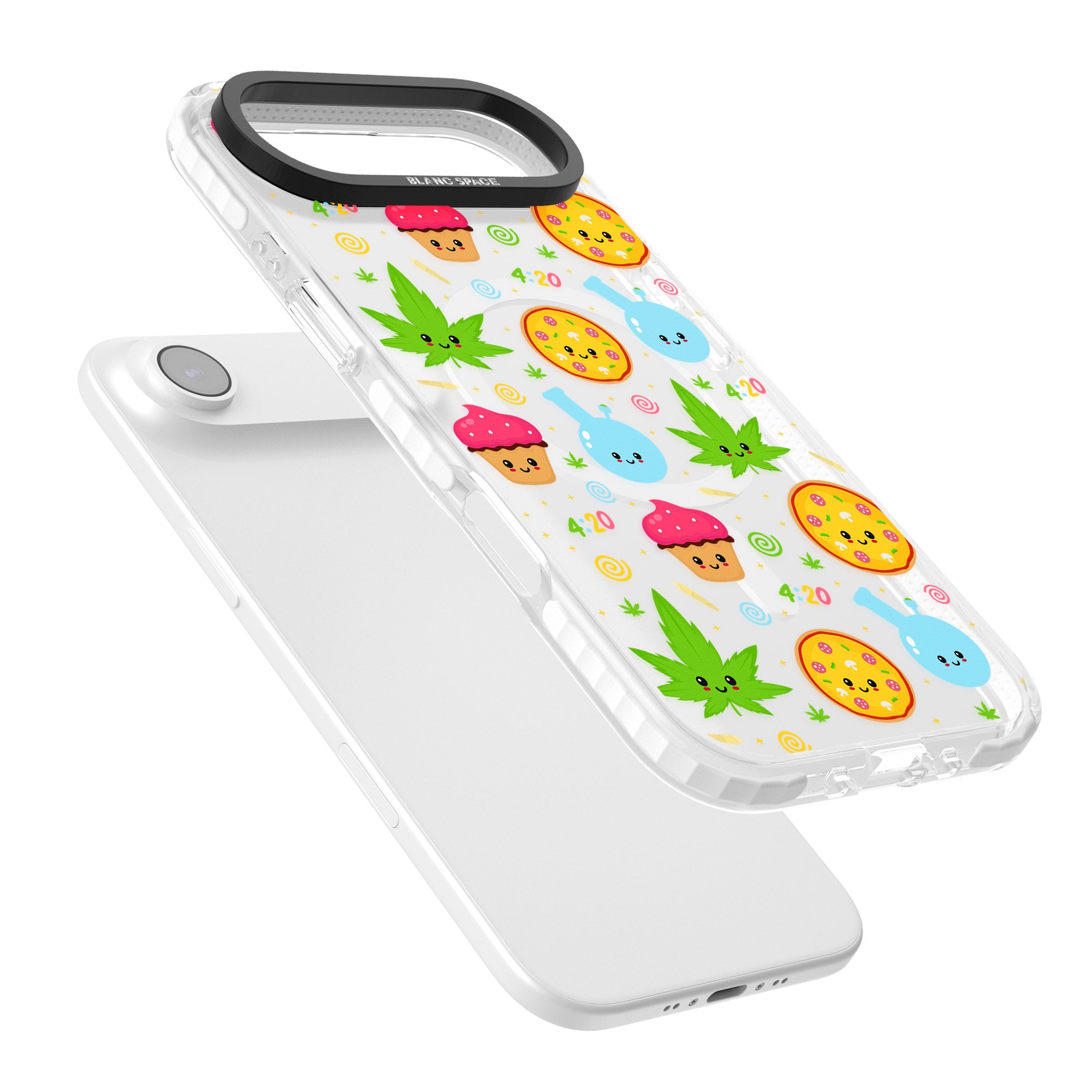 Kawaii Weed Pattern iPhone 17 Air Impact Pro Clear Phone Case Colours