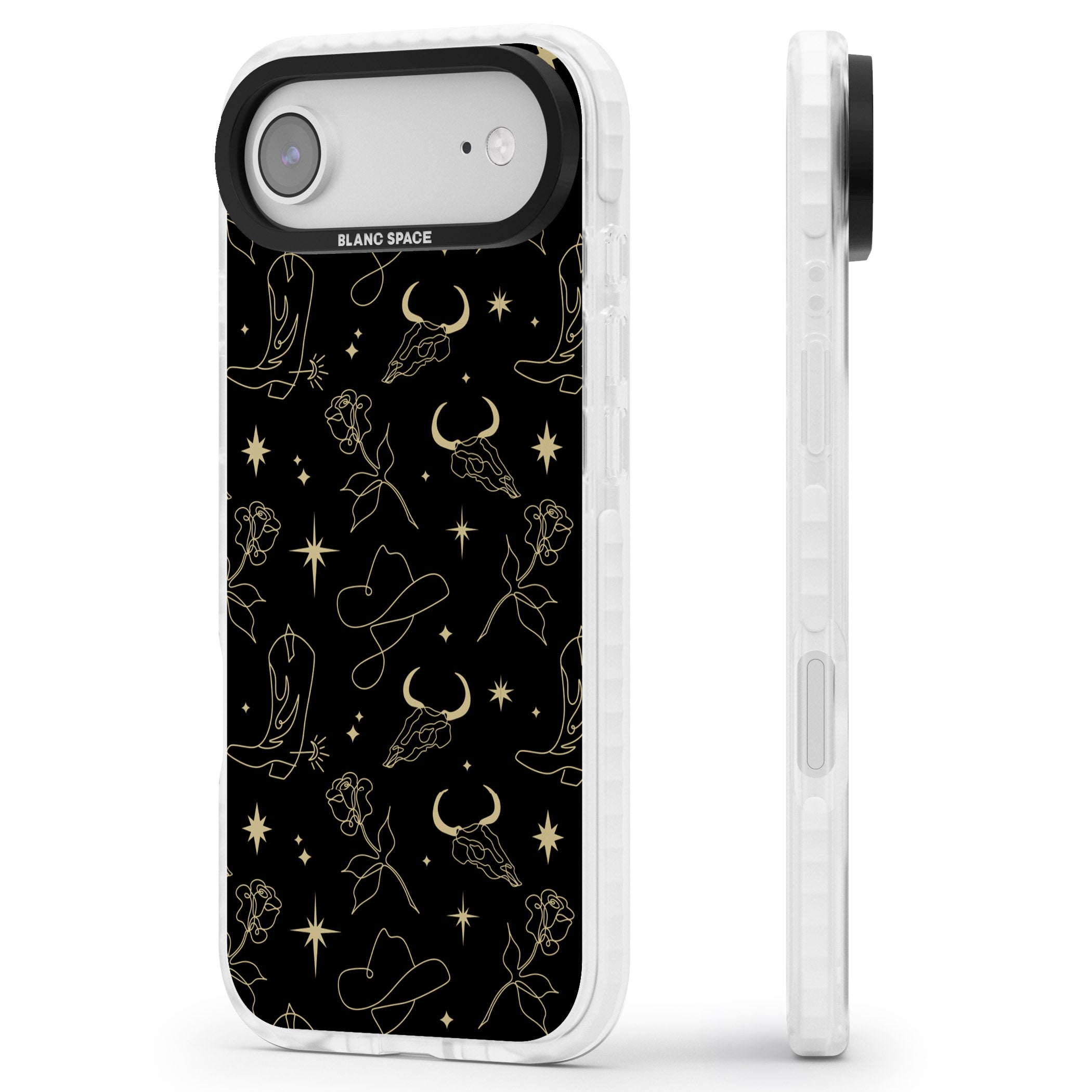 Celestial West Pattern iPhone 17 Air Impact Pro Clear Phone Case Side Profile