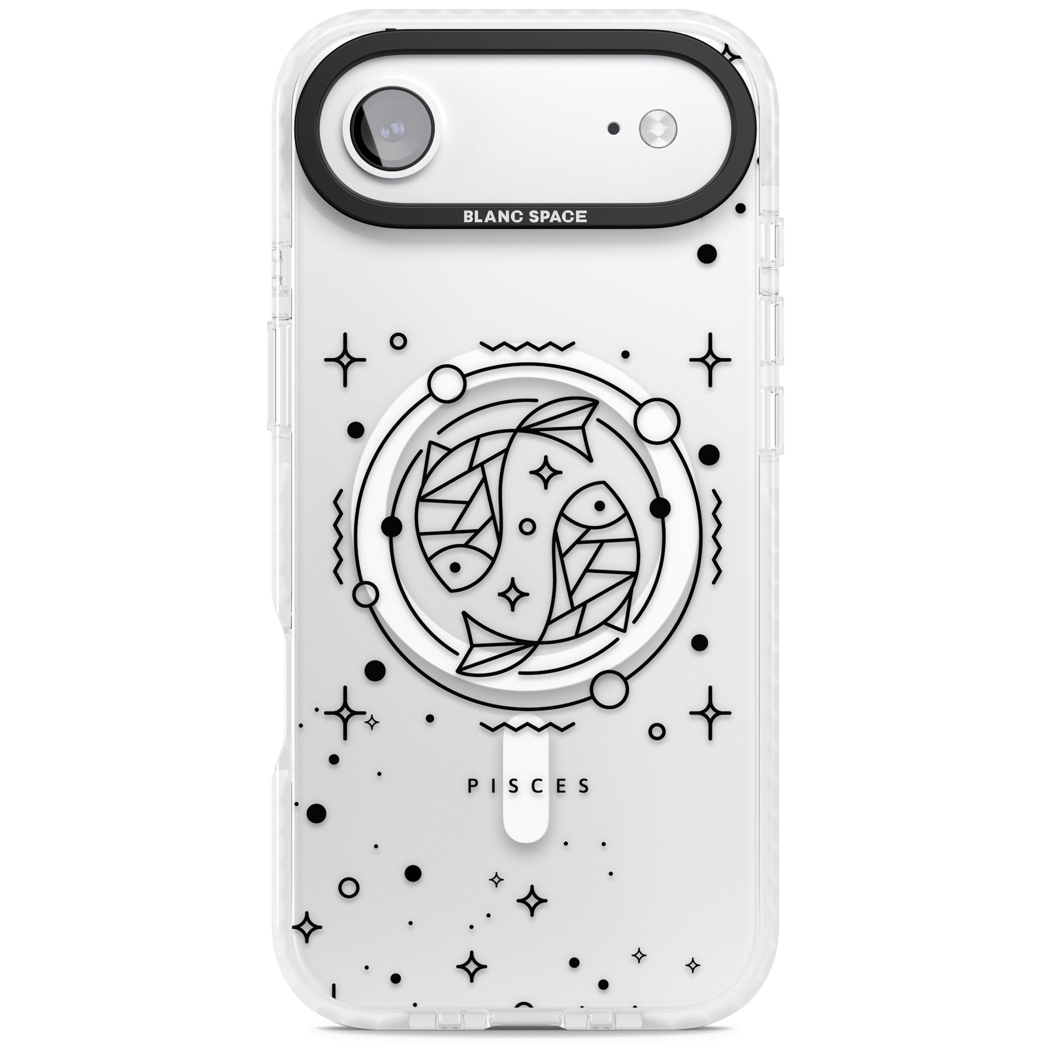 Pisces Emblem Transparent iPhone 17 Air Impact Pro Clear Phone Case