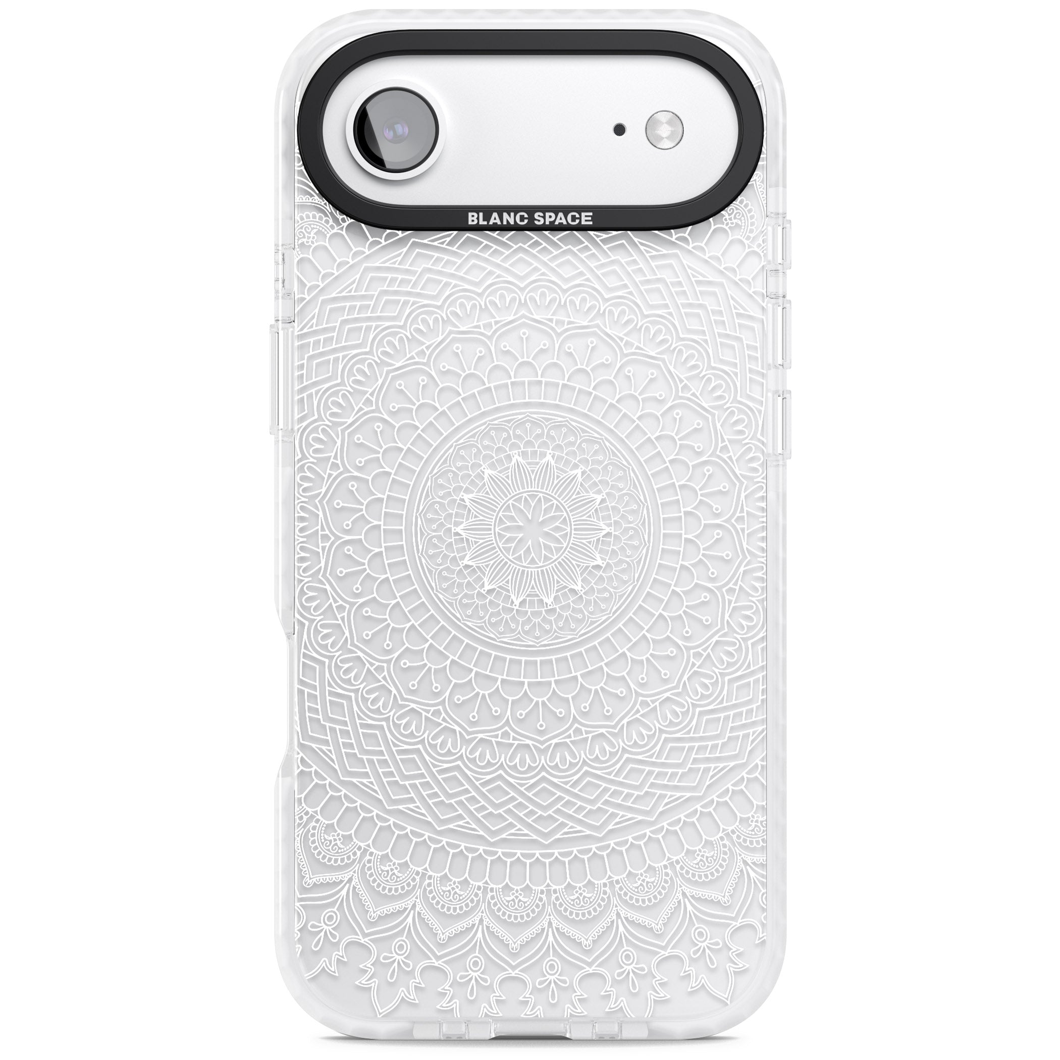 Intricate White Mandala iPhone 17 Air Impact Clear Phone Case