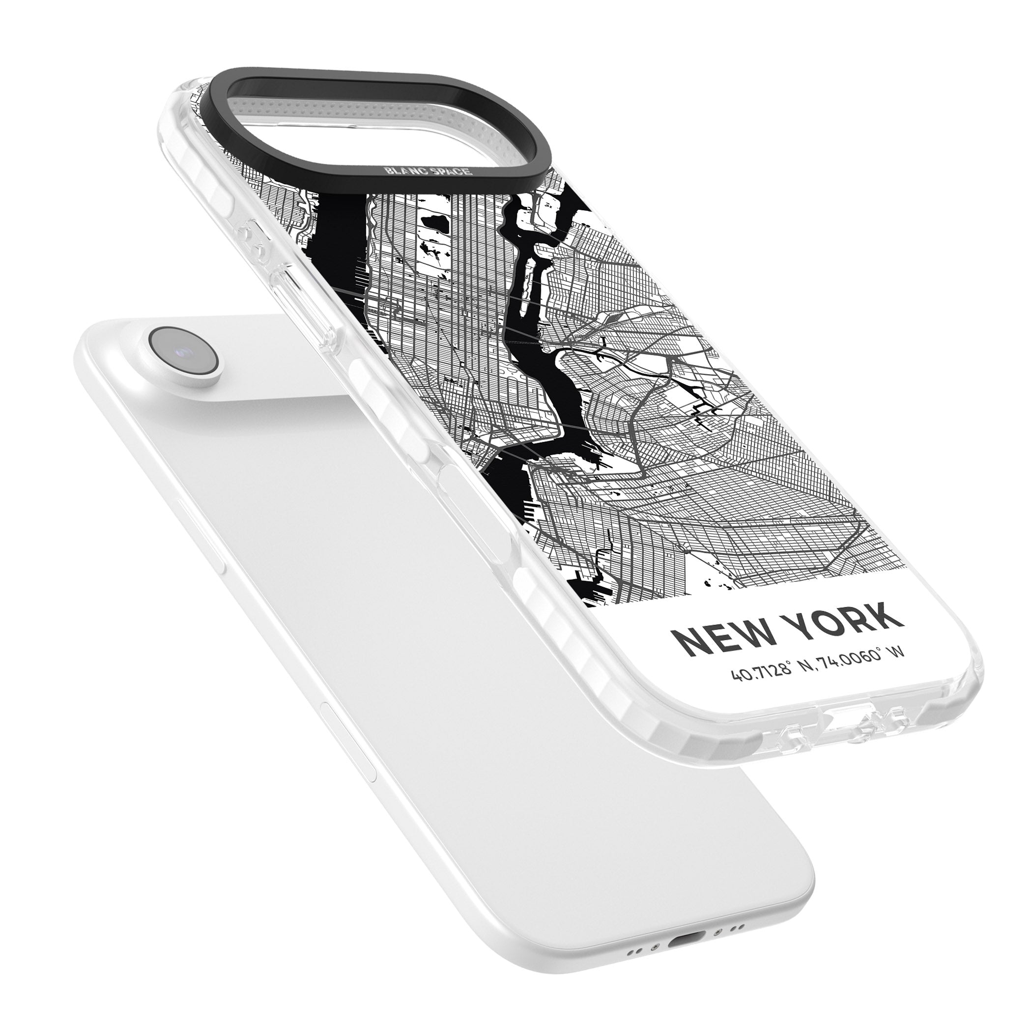 New York Map iPhone 17 Air Impact Clear Phone Case Colours