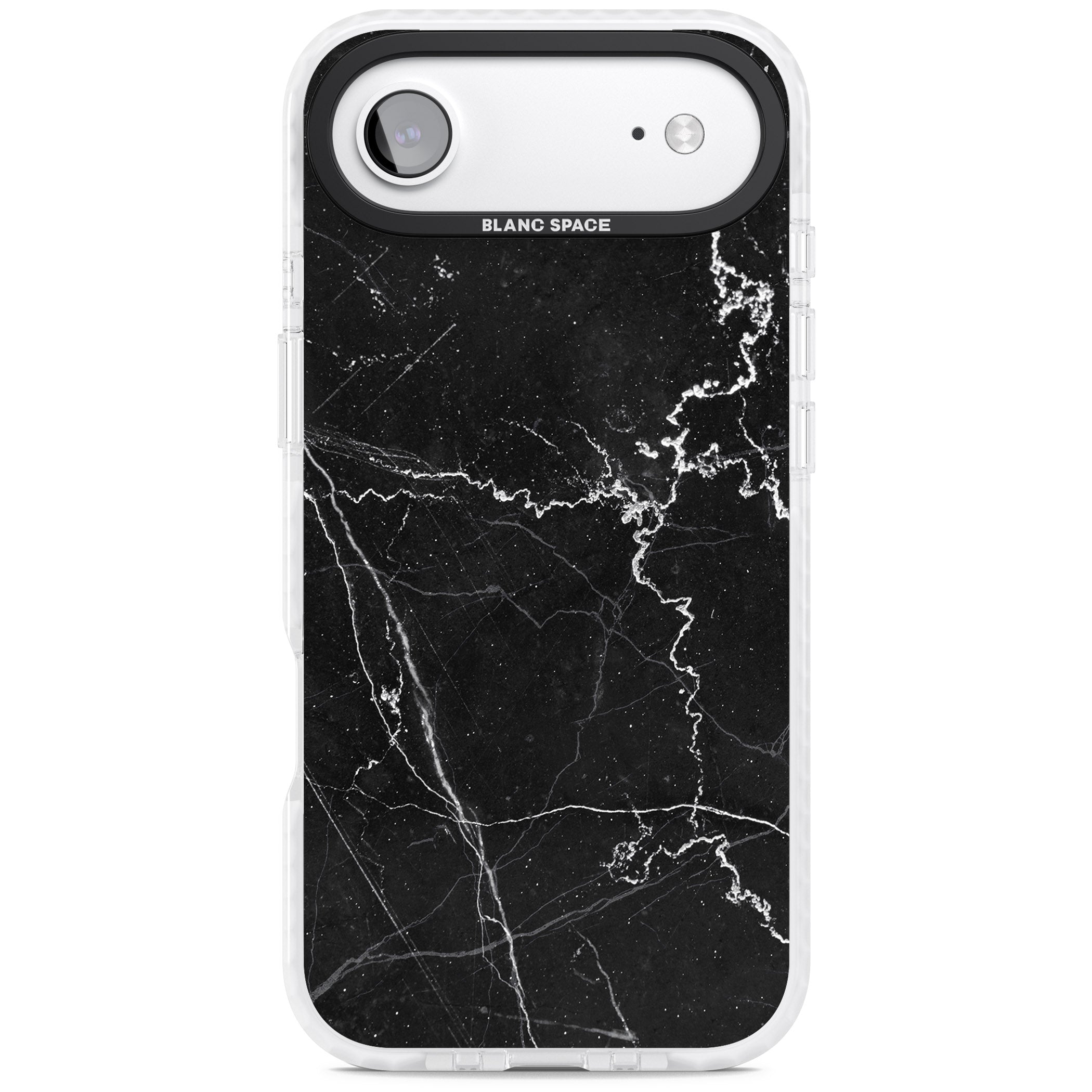 Bold Black Marble With White Texture iPhone 17 Air Impact Clear Phone Case