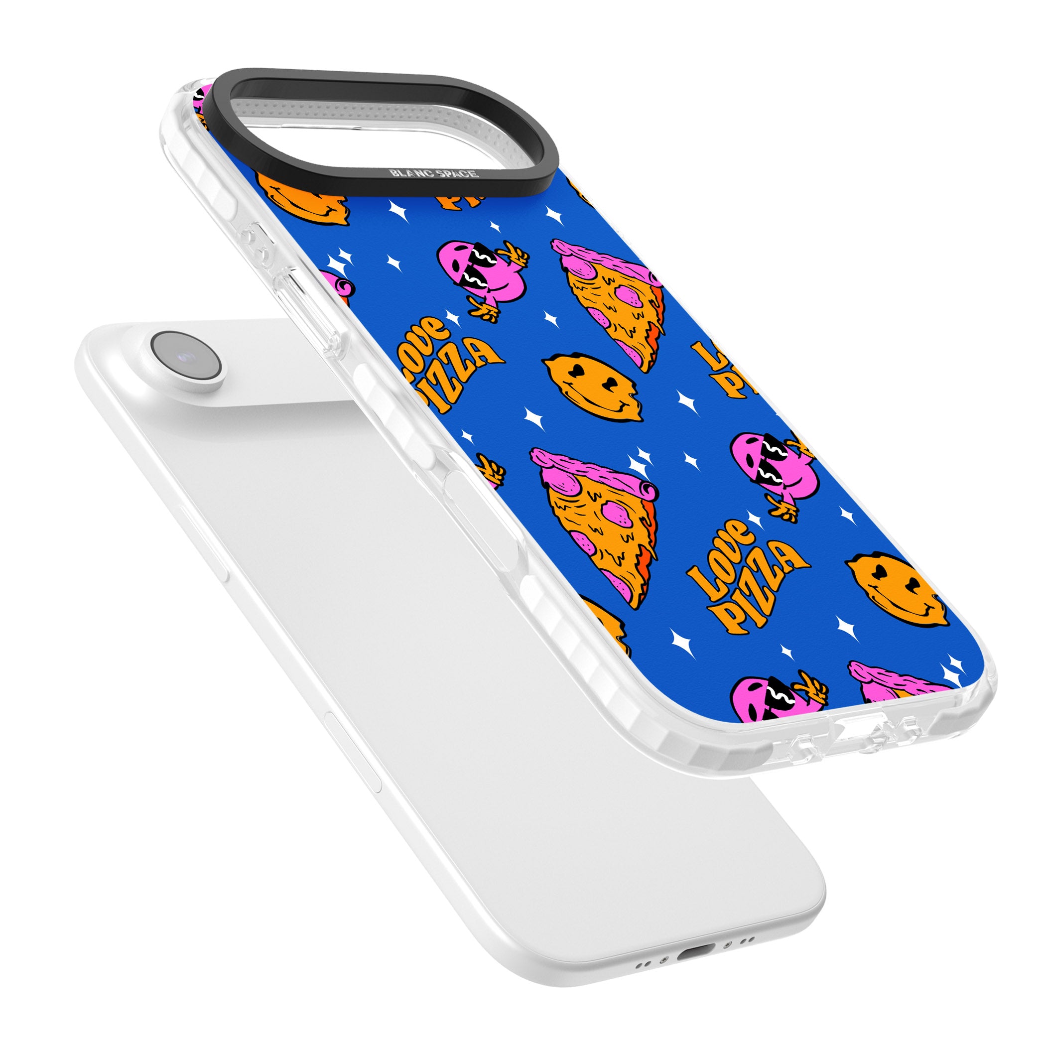 Psychedelic Love Pizza Pattern iPhone 17 Air Impact Clear Phone Case Colours