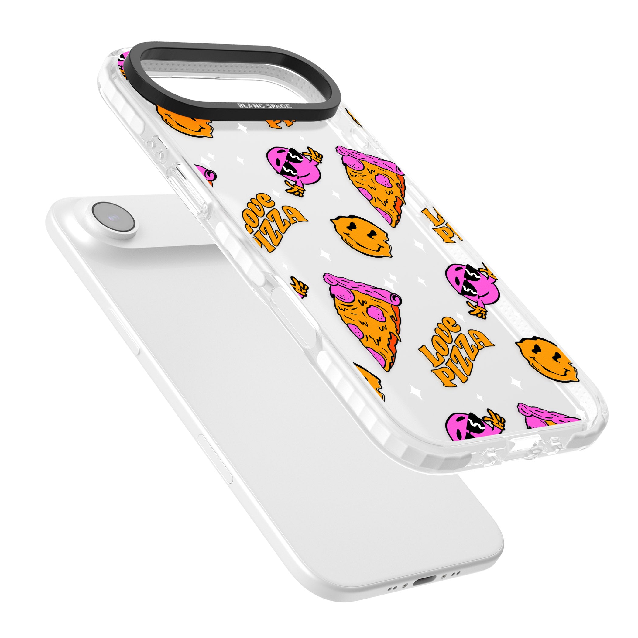 Psychedelic Love Pizza Pattern (Clear) iPhone 17 Air Impact Clear Phone Case Colours