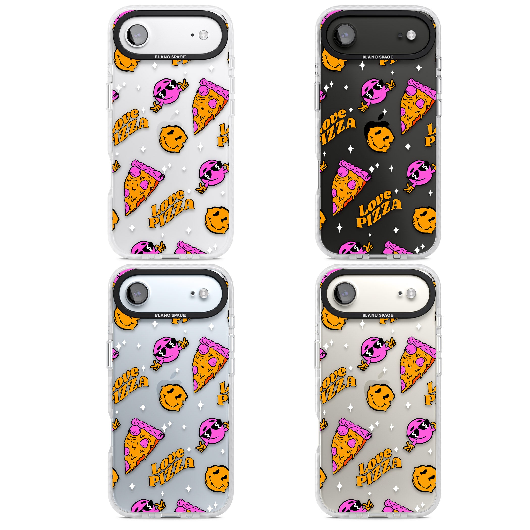 Psychedelic Love Pizza Pattern (Clear) iPhone 17 Air Impact Clear Phone Case APT Impact Protection