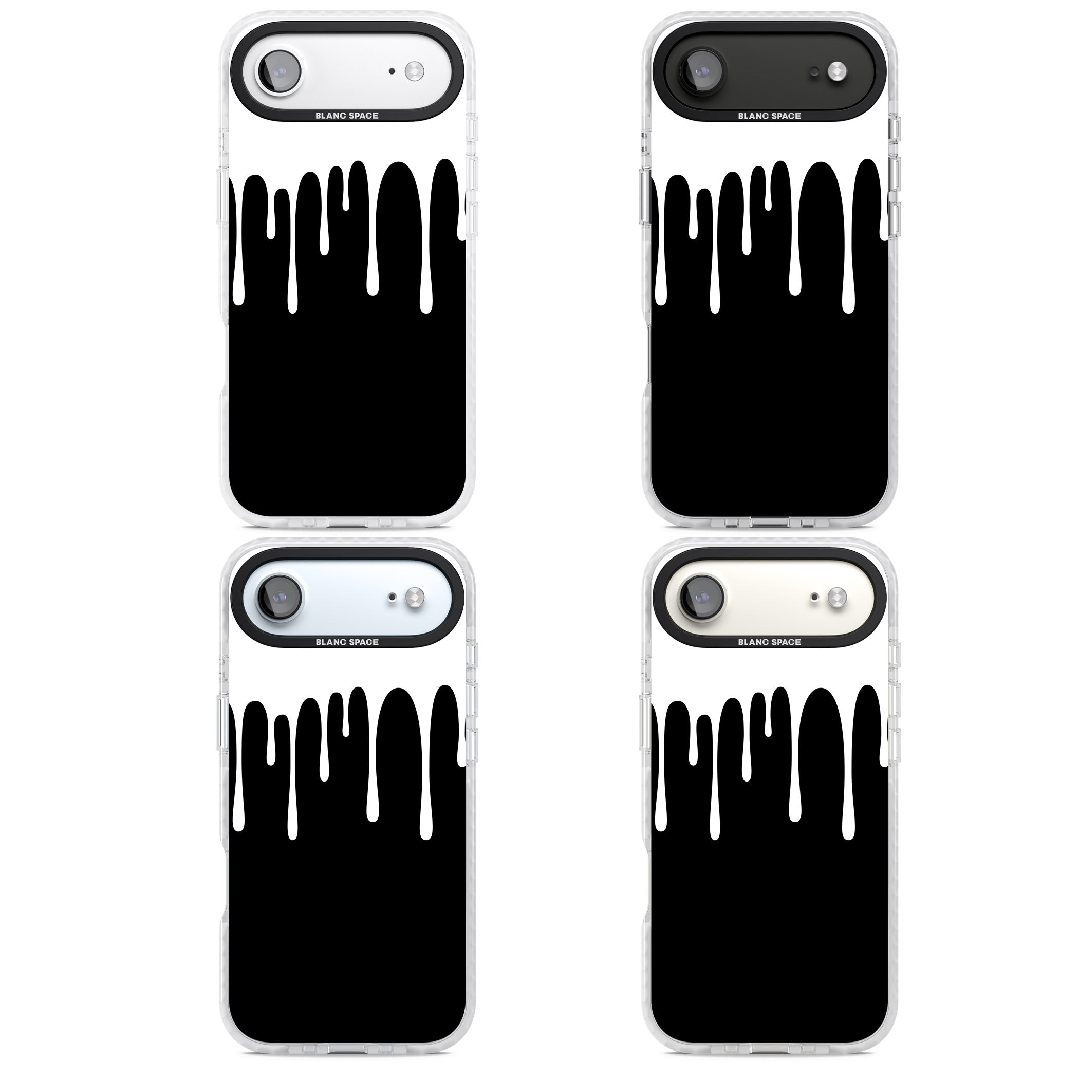 Melted Effect: White & Black iPhone 17 Air Impact Clear Phone Case APT Impact Protection
