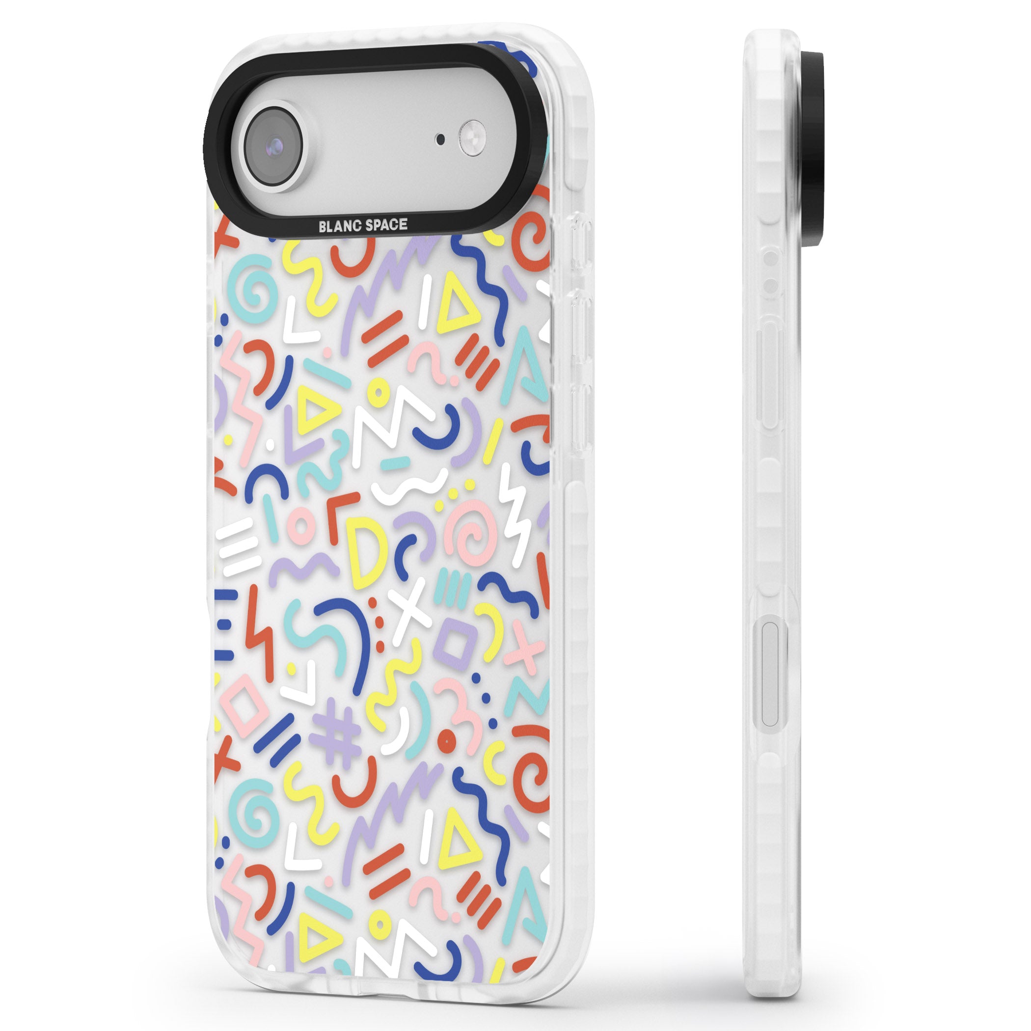 Colorful Retro Pattern iPhone 17 Air Impact Clear Phone Case Side Profile