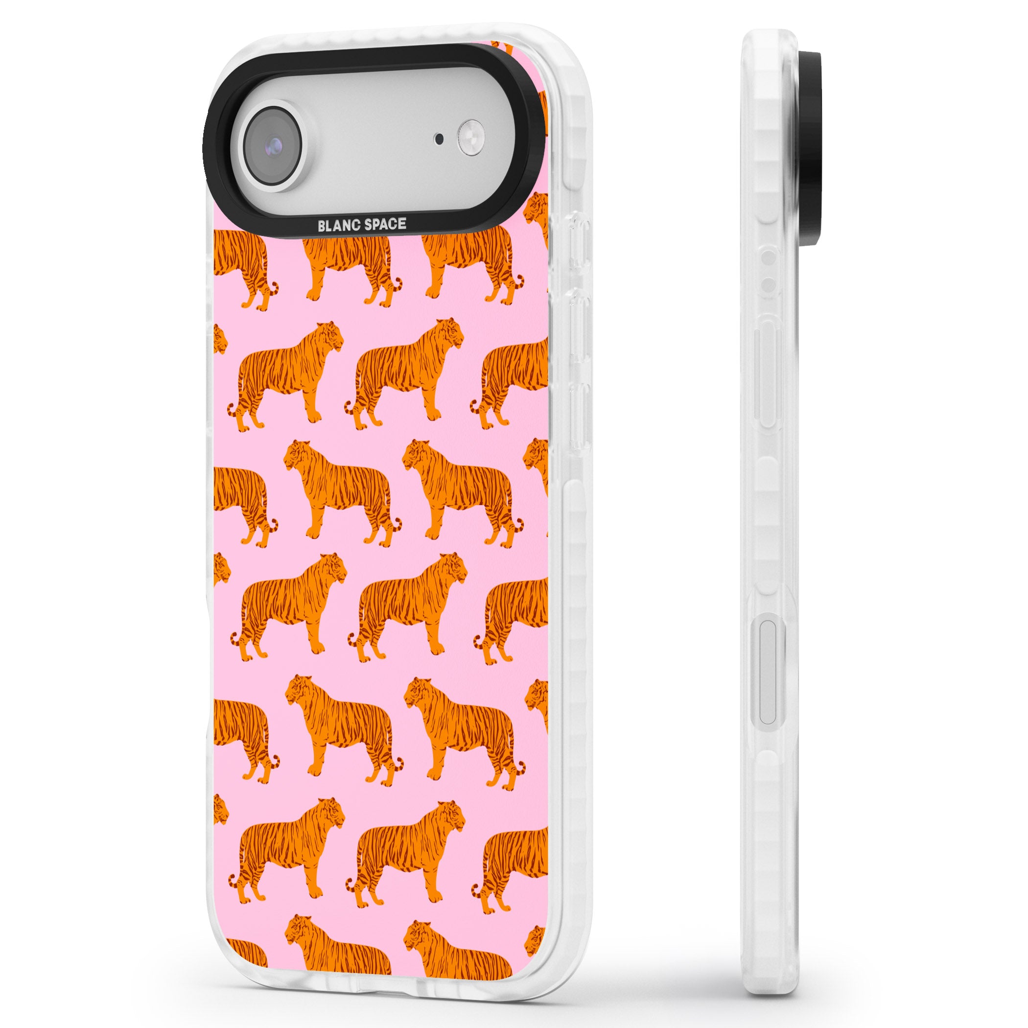 Tiger Pink Pattern iPhone 17 Air Impact Clear Phone Case Side Profile