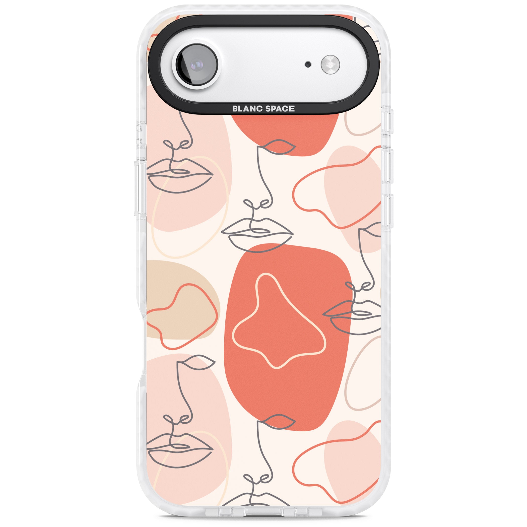 Abstract Face Line Art iPhone 17 Air Impact Clear Phone Case