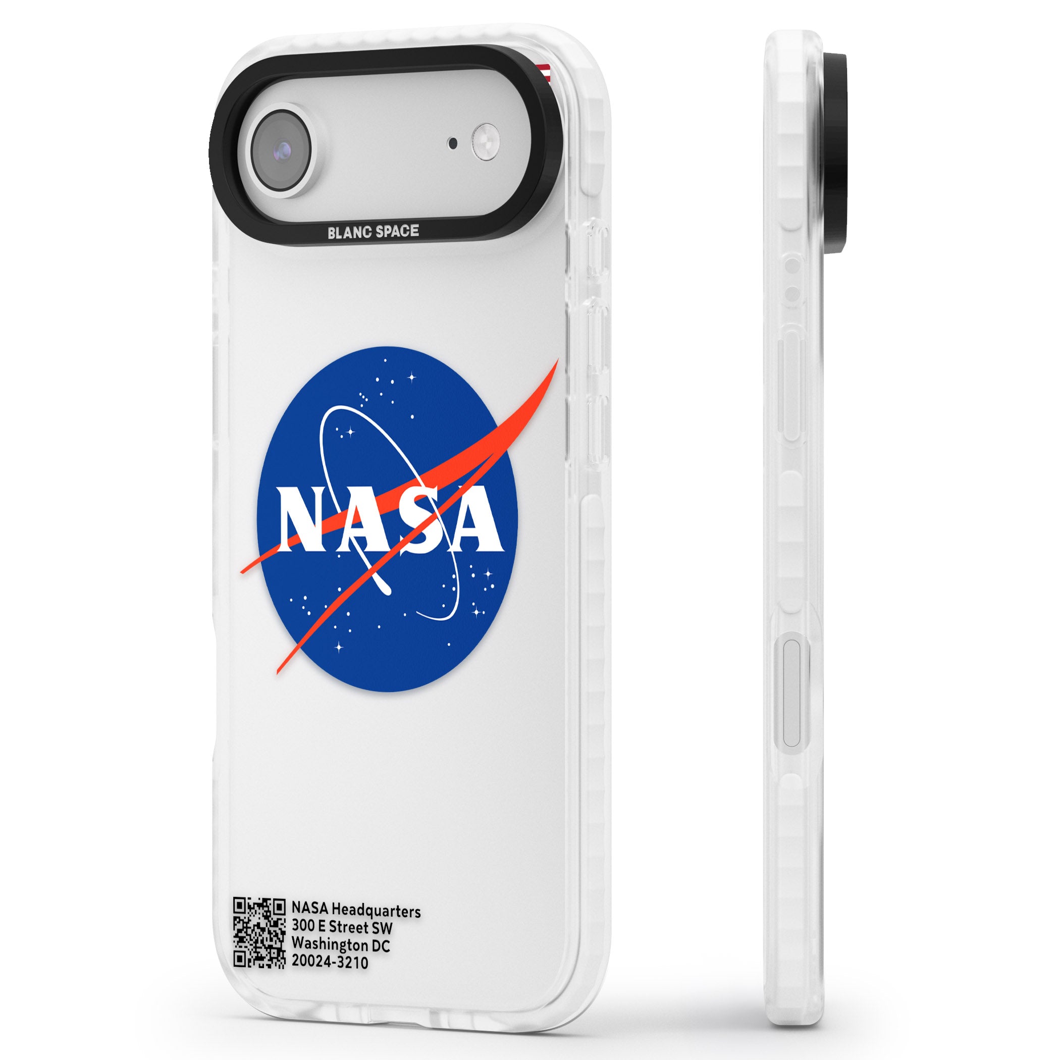 Nasa Meatball iPhone 17 Air Impact Clear Phone Case Side Profile