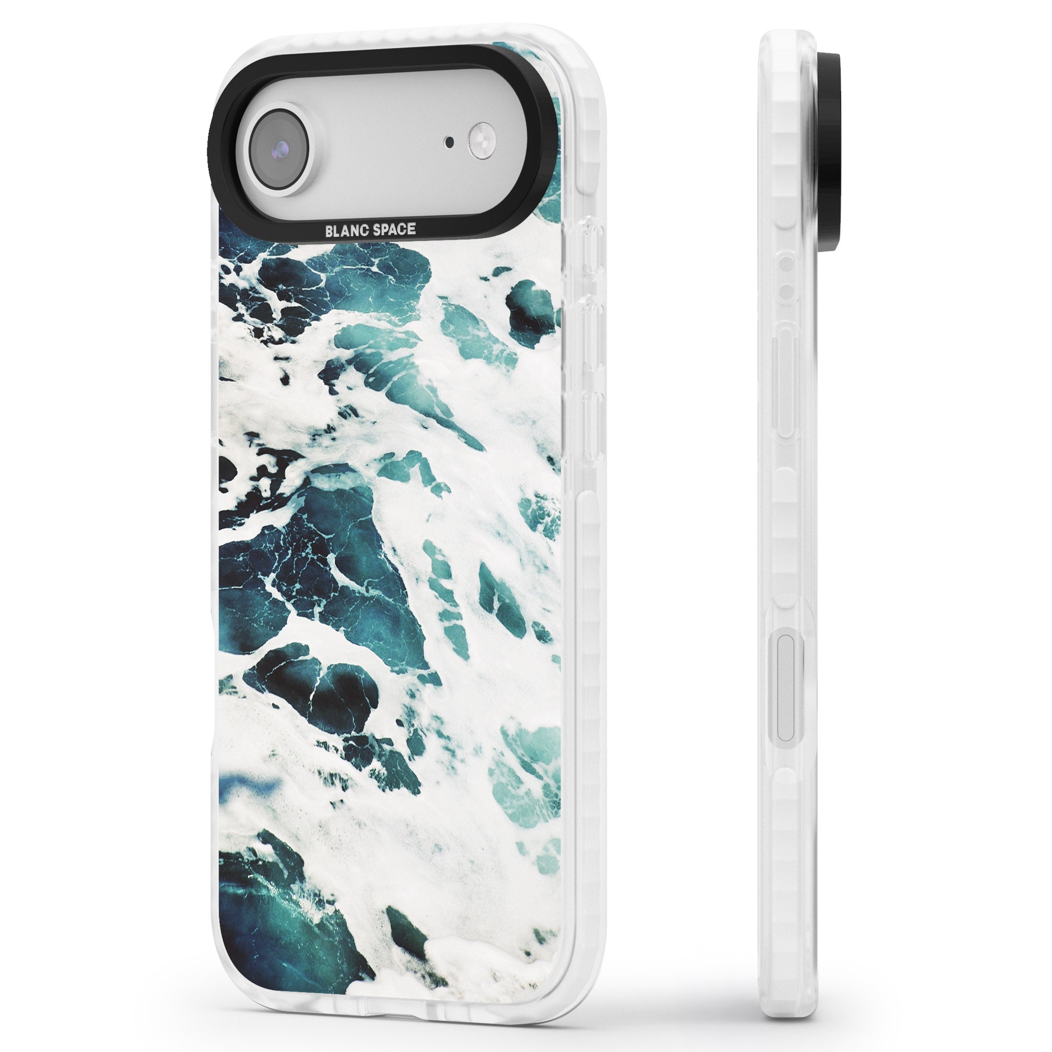 Ocean Surge iPhone 17 Air Impact Clear Phone Case Side Profile