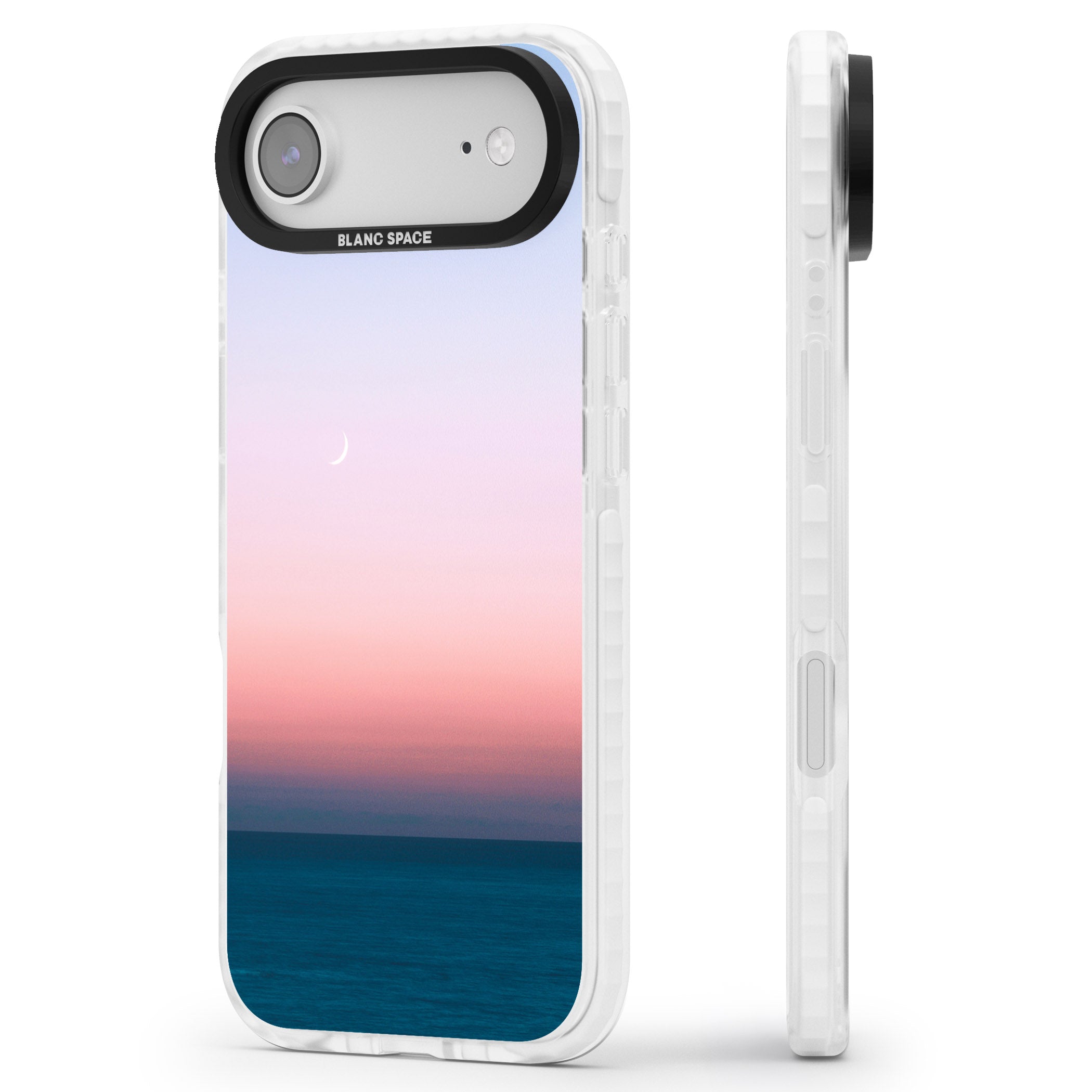 Pastel Ocean Sunset iPhone 17 Air Impact Clear Phone Case Side Profile