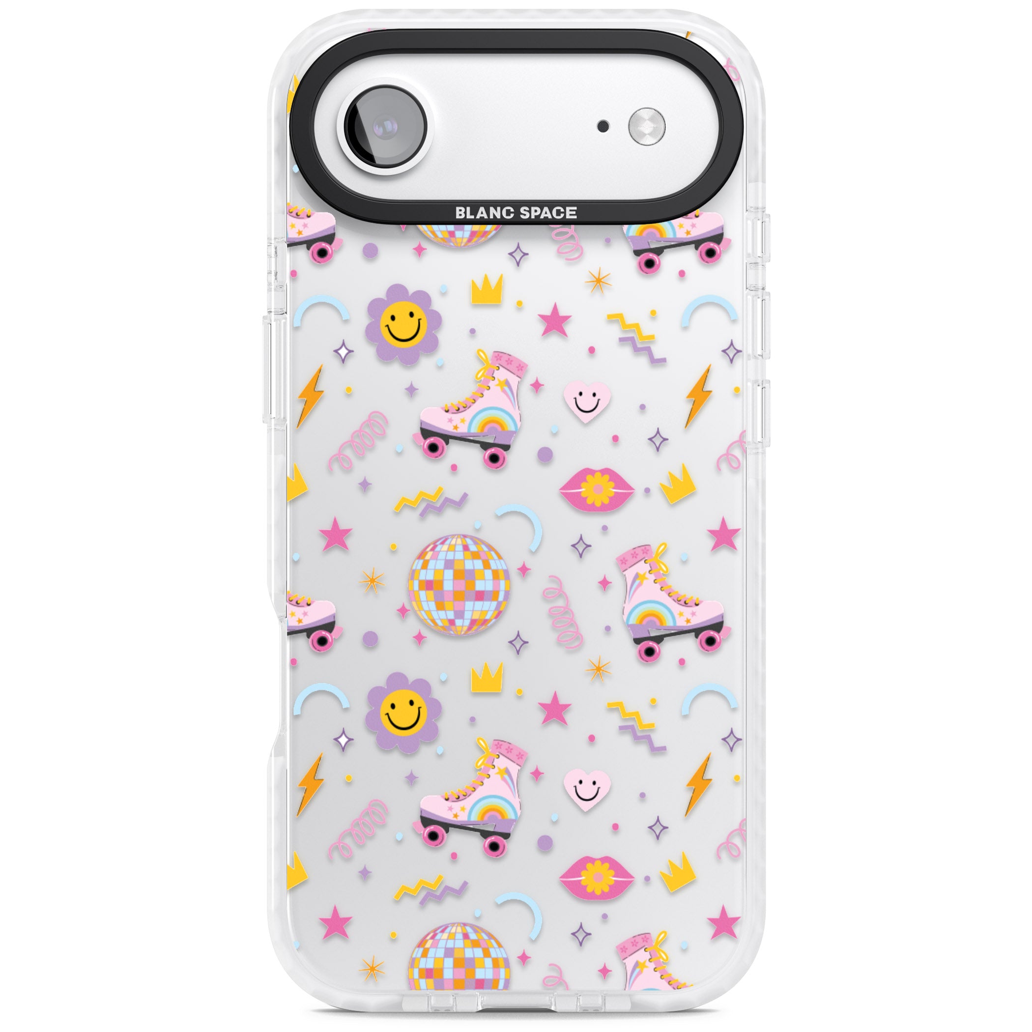 Roller Disco Pattern iPhone 17 Air Impact Clear Phone Case