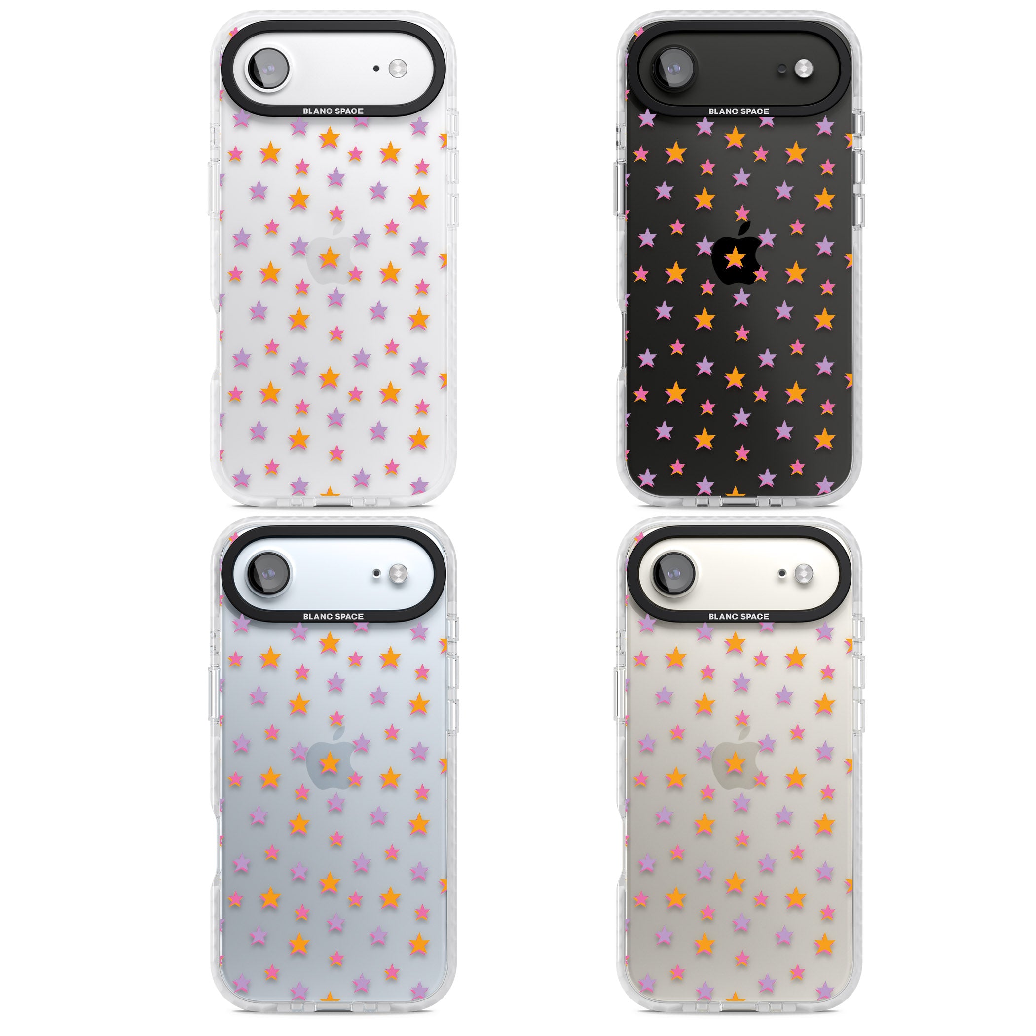 Spangling Stars Pattern iPhone 17 Air Impact Clear Phone Case APT Impact Protection